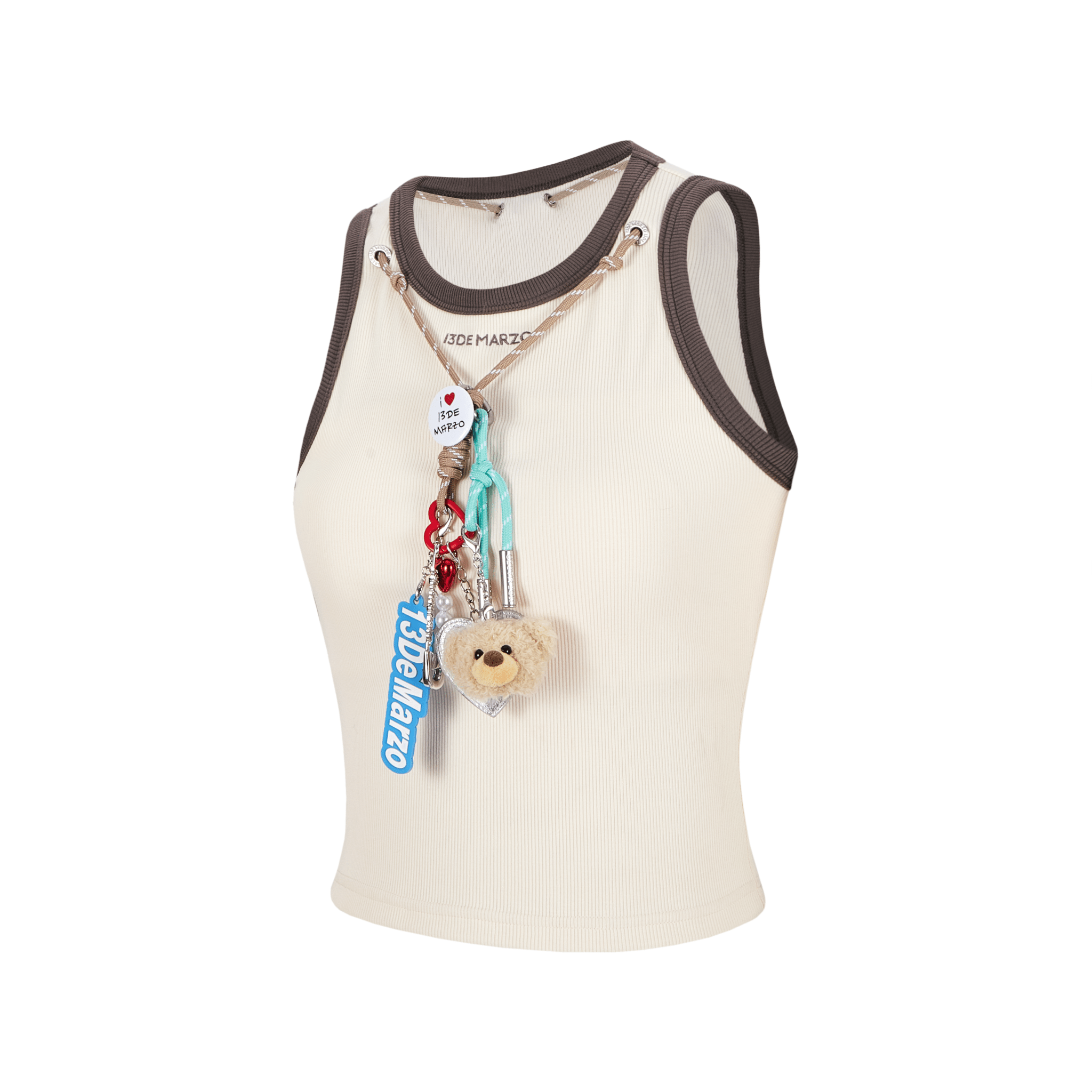 13DE MARZO Extreme Hanging Vest in Beige | MADAX