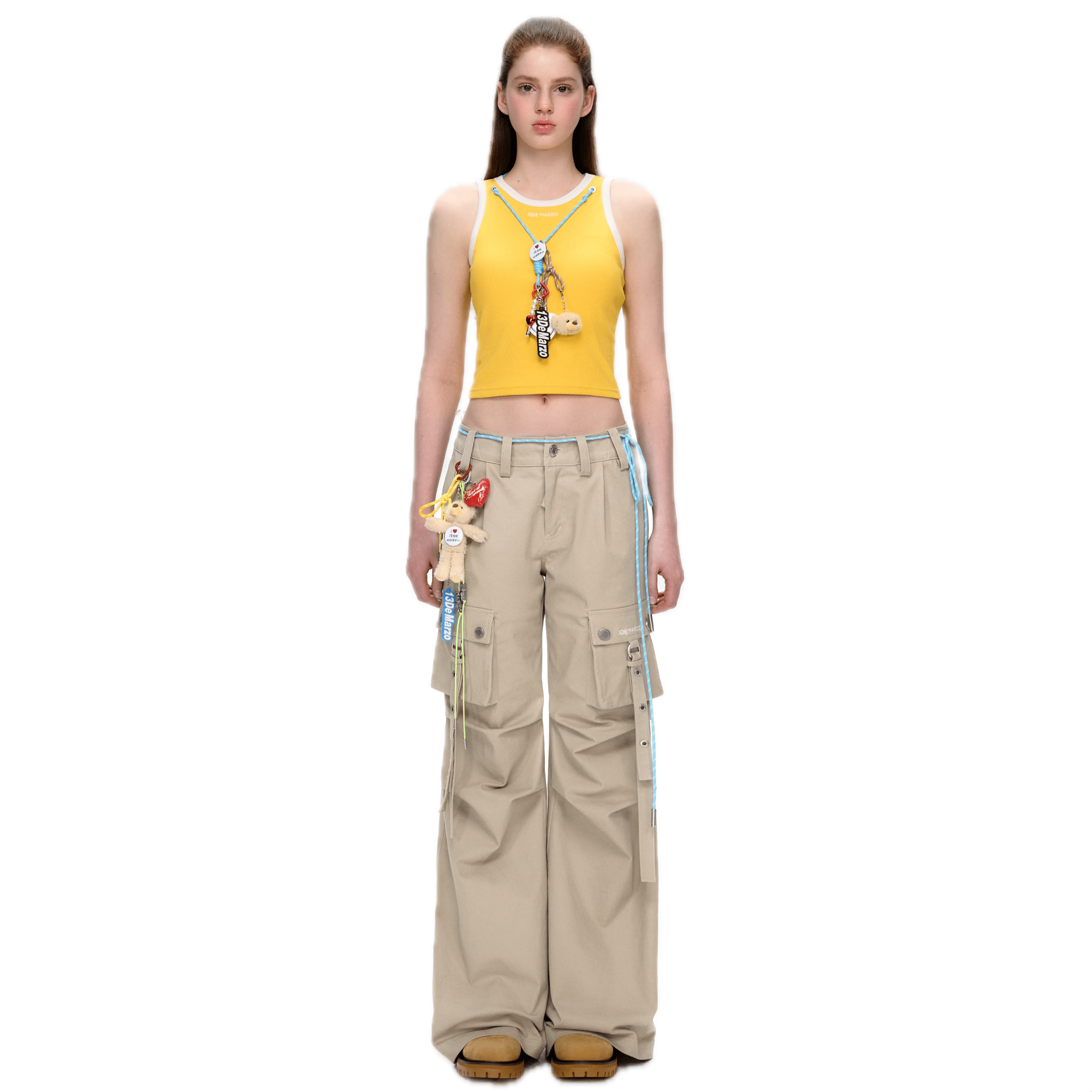 13DE MARZO Extremely Complex Overalls in Khaki | MADAX