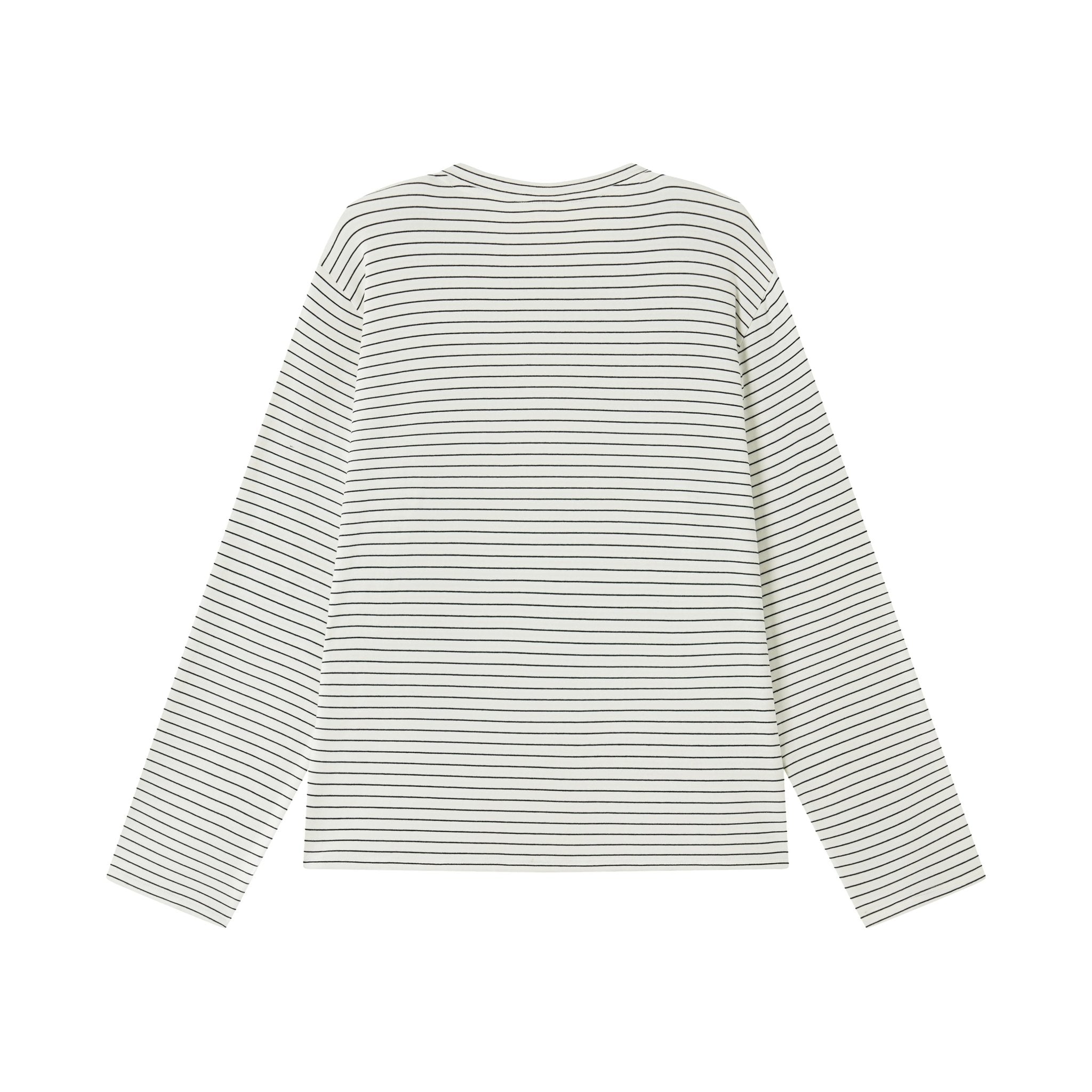 CHAOSCHAOS Eye Print Striped Long - sleeved T-shirt In Black And White | MADAX