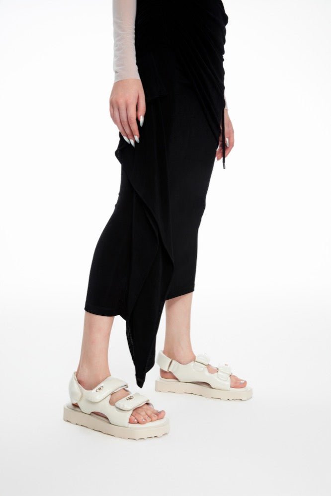 LOST IN ECHO Faceted Padded Double - strap Sandals in White | MADA IN CHINA