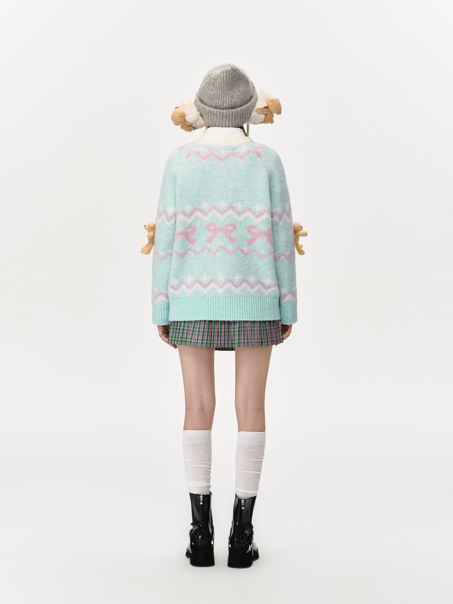 13DE MARZO Fair Isle Doozoo Knit Sweater In Blue | MADAX