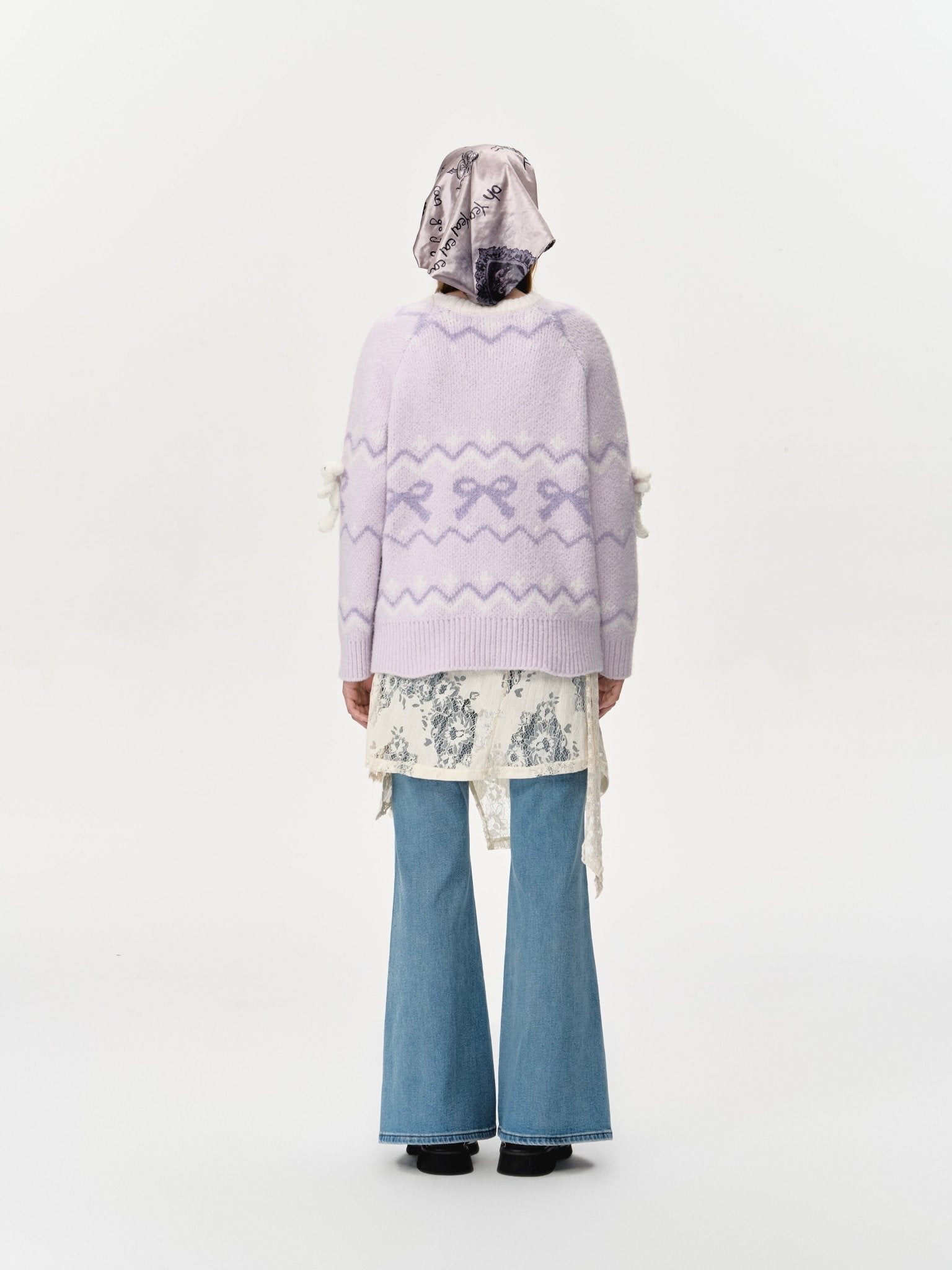 13DE MARZO Fair Isle Doozoo Knit Sweater In Purple | MADAX