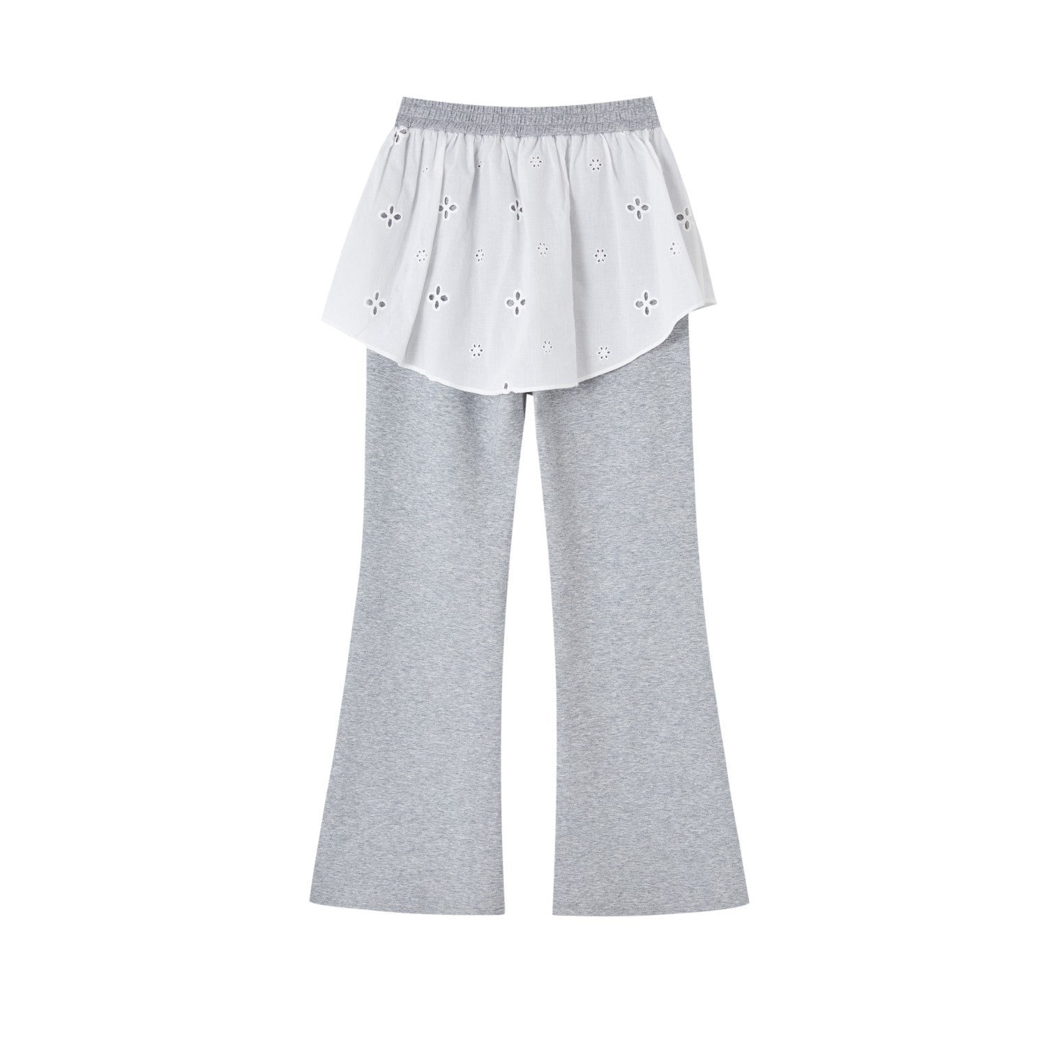 SOMESOWE Fake Two - piece Flared Sweatpants In Gray | MADAX
