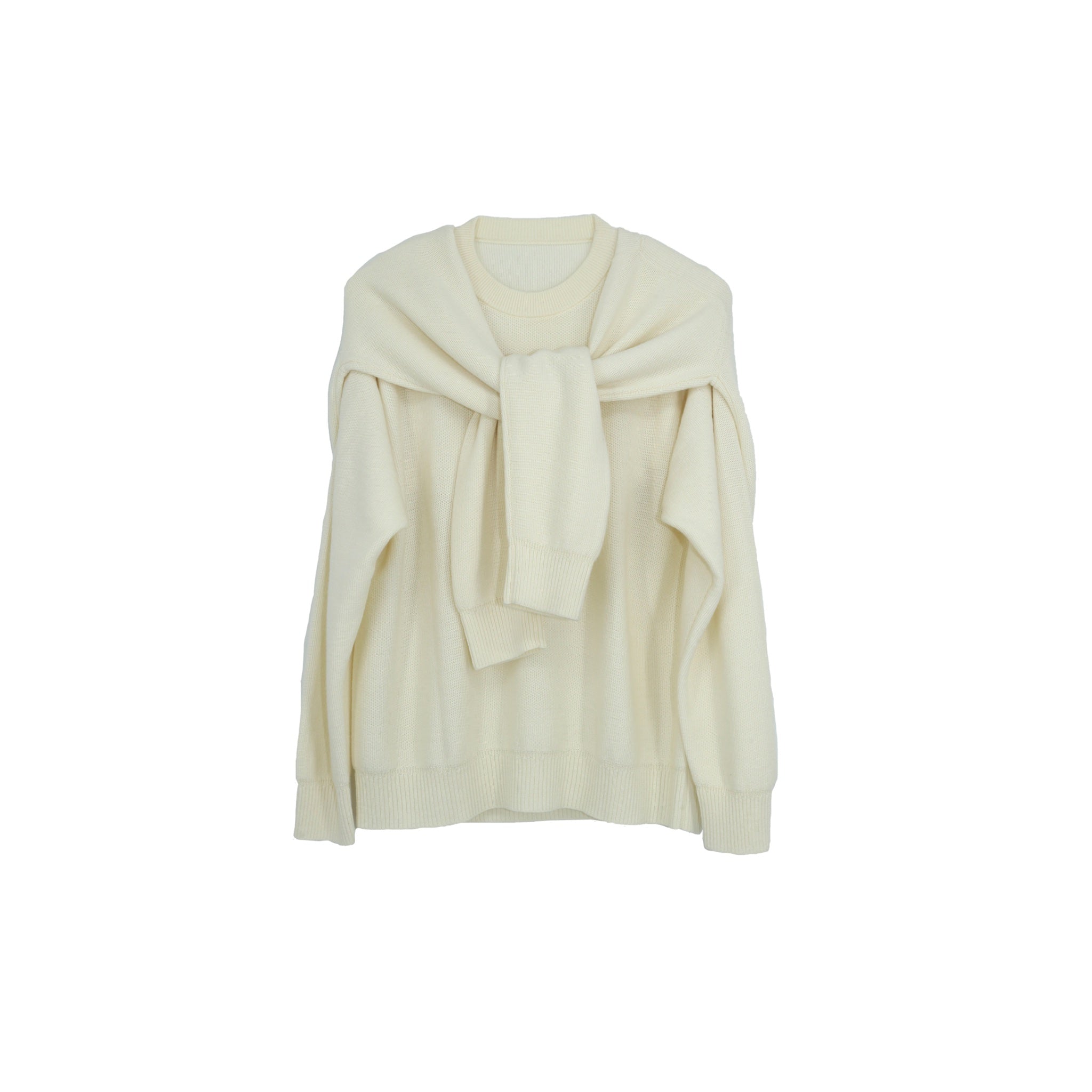 ilEWUOY Fake Two-piece Silk Sweater in White | MADA IN CHINA