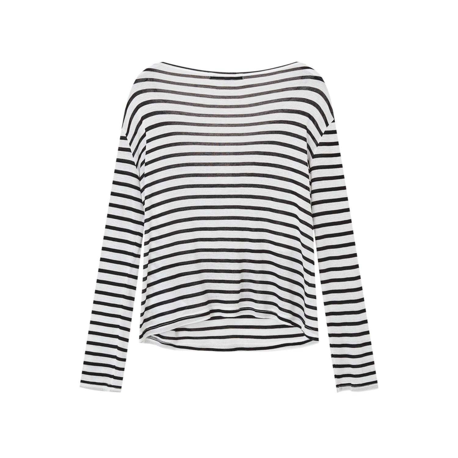 SOMESOWE Fake Two - piece Striped Long - sleeved T-shirt In Black And White | MADAX