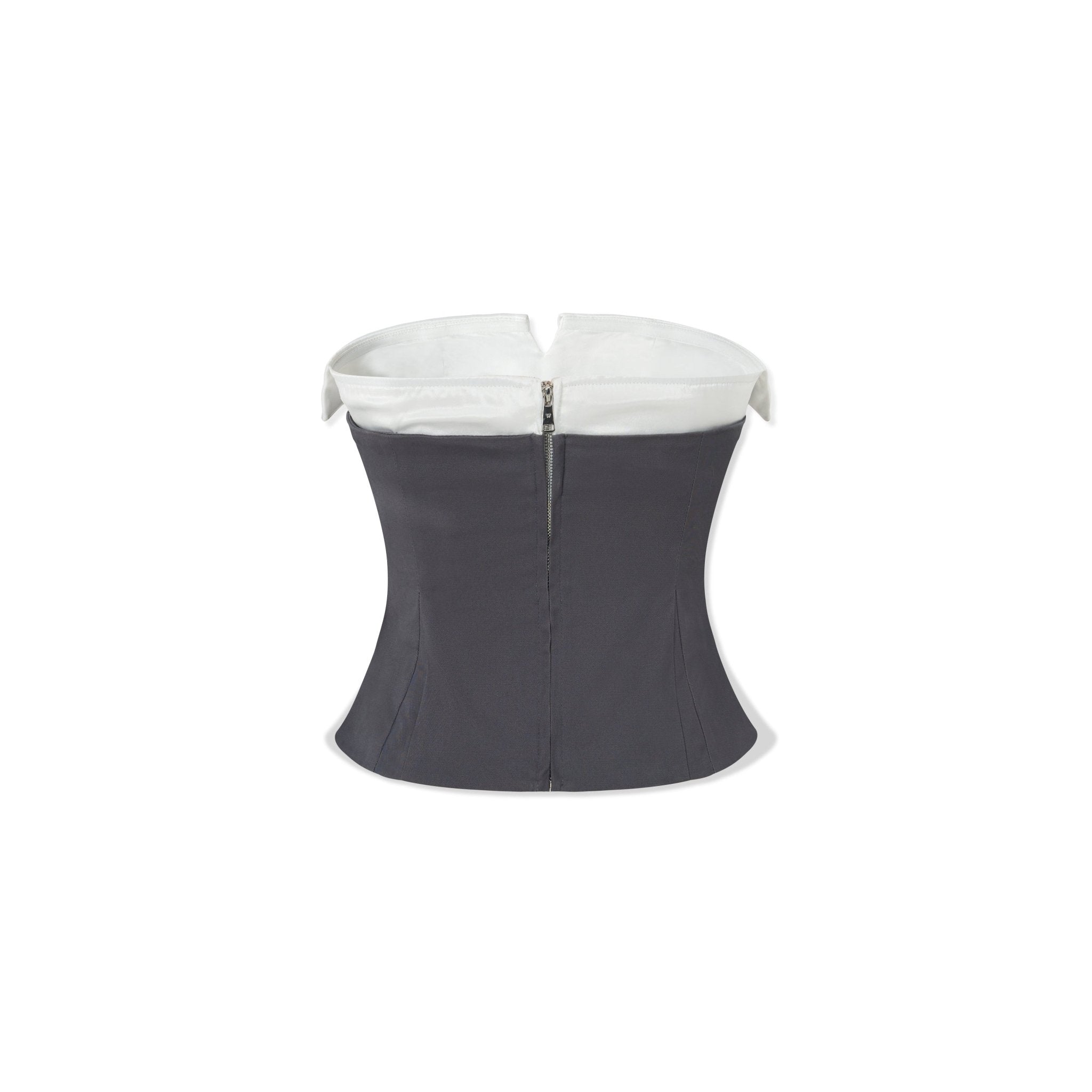 NAWS Fake Two Piece Waist Fishtail Tube Top in Gray | MADAX