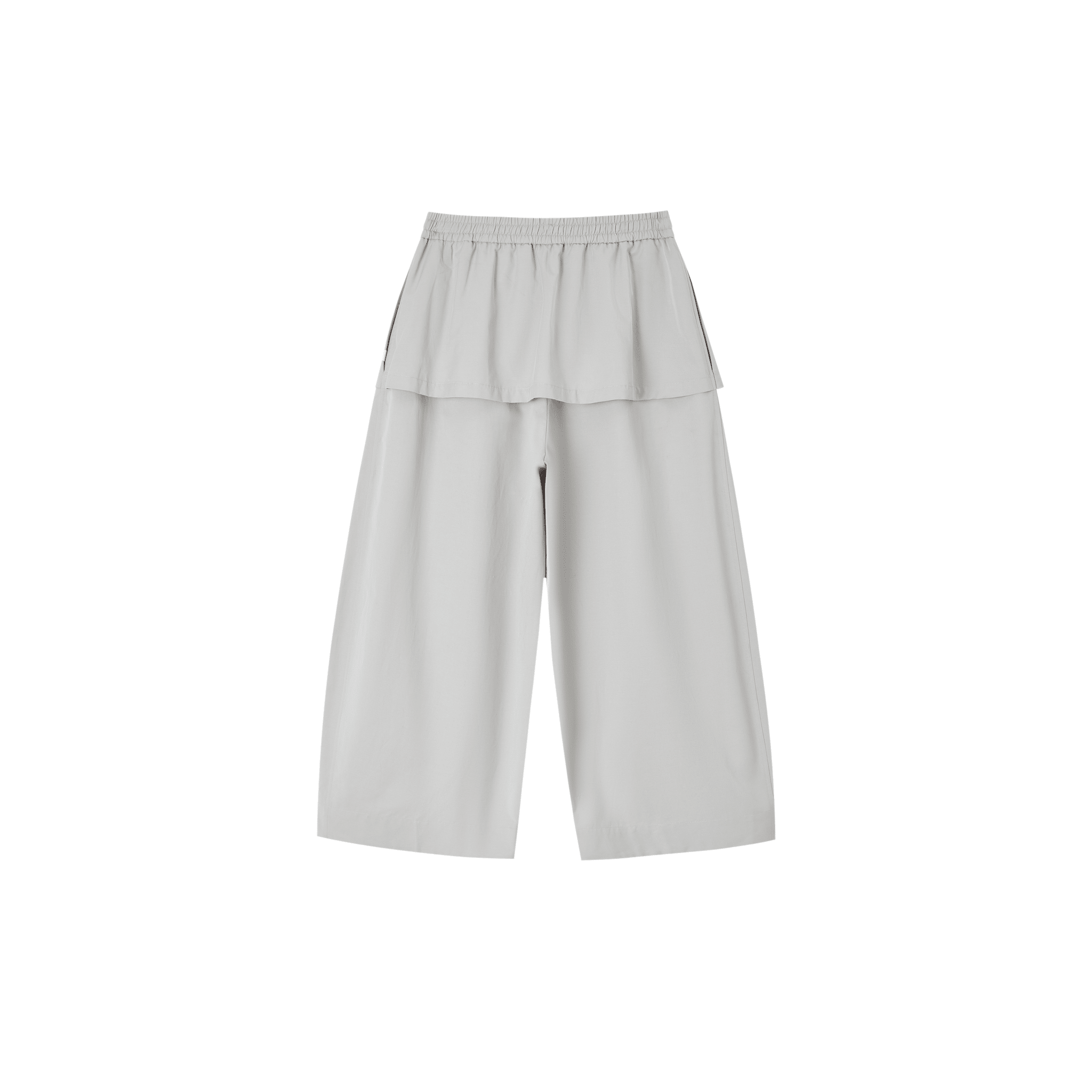 SOMESOWE Faux two-piece skirt and cropped balloon pants in Gray | MADAX