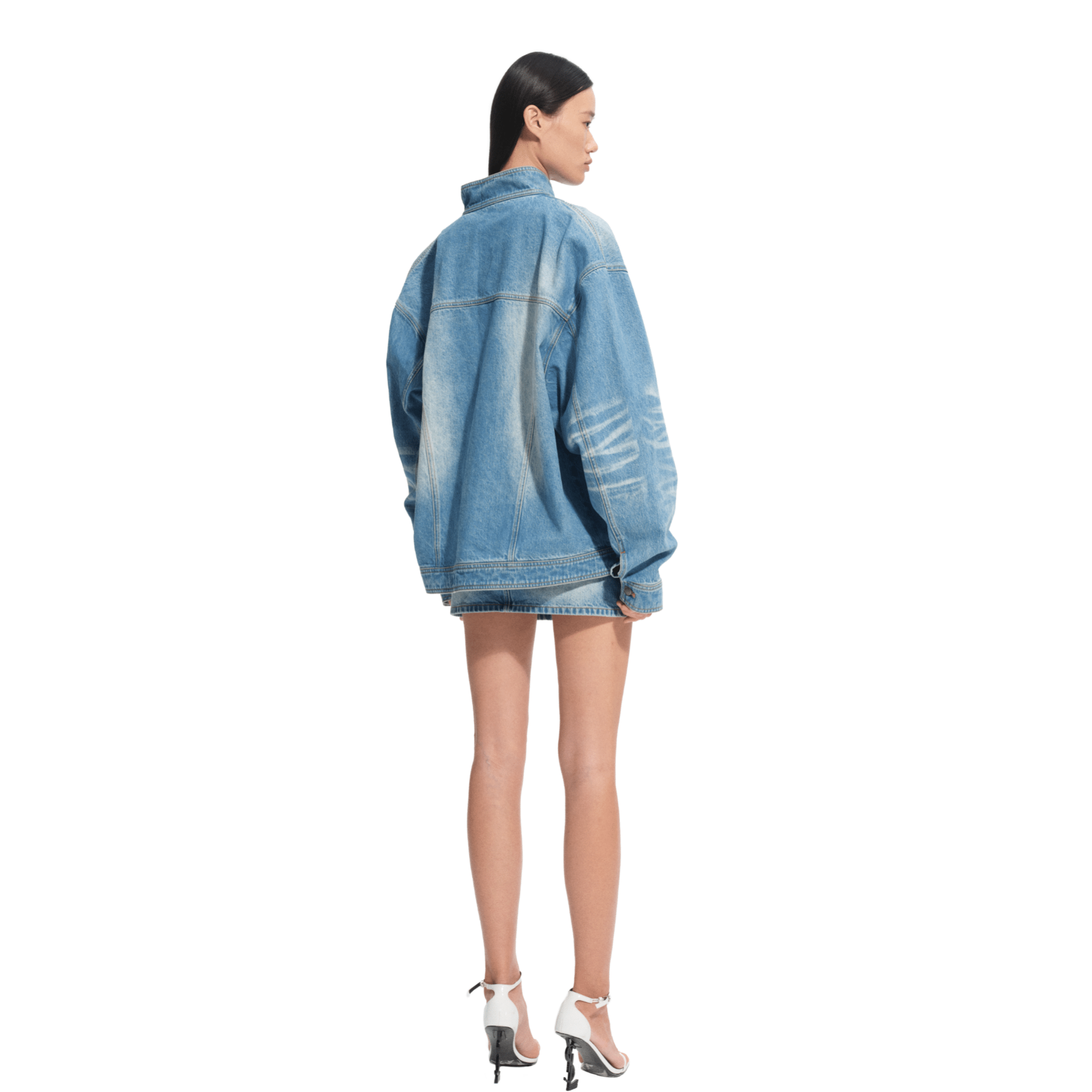 NAWS Flap Pocket Denim Skirt in Blue | MADAX