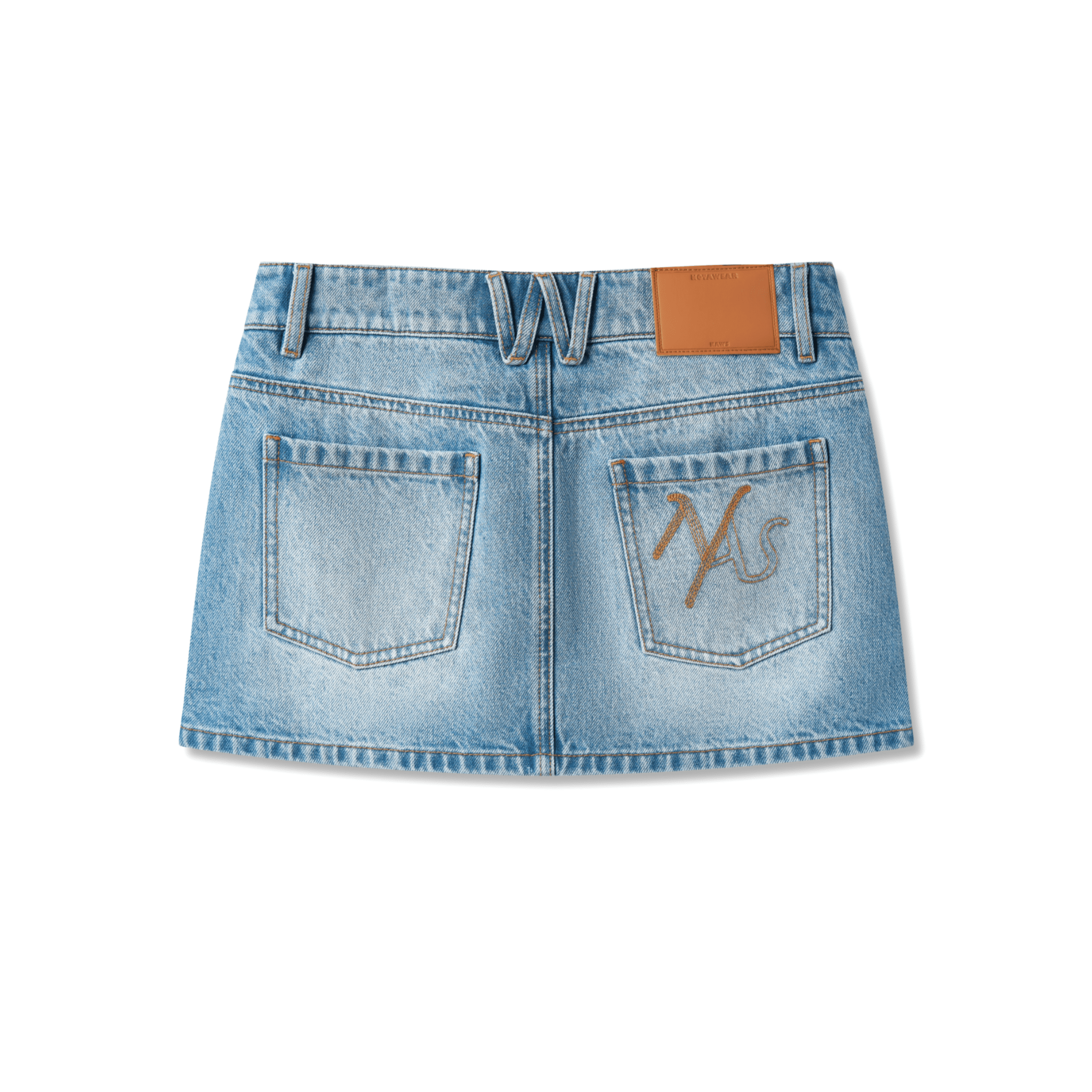 NAWS Flap Pocket Denim Skirt in Blue | MADAX