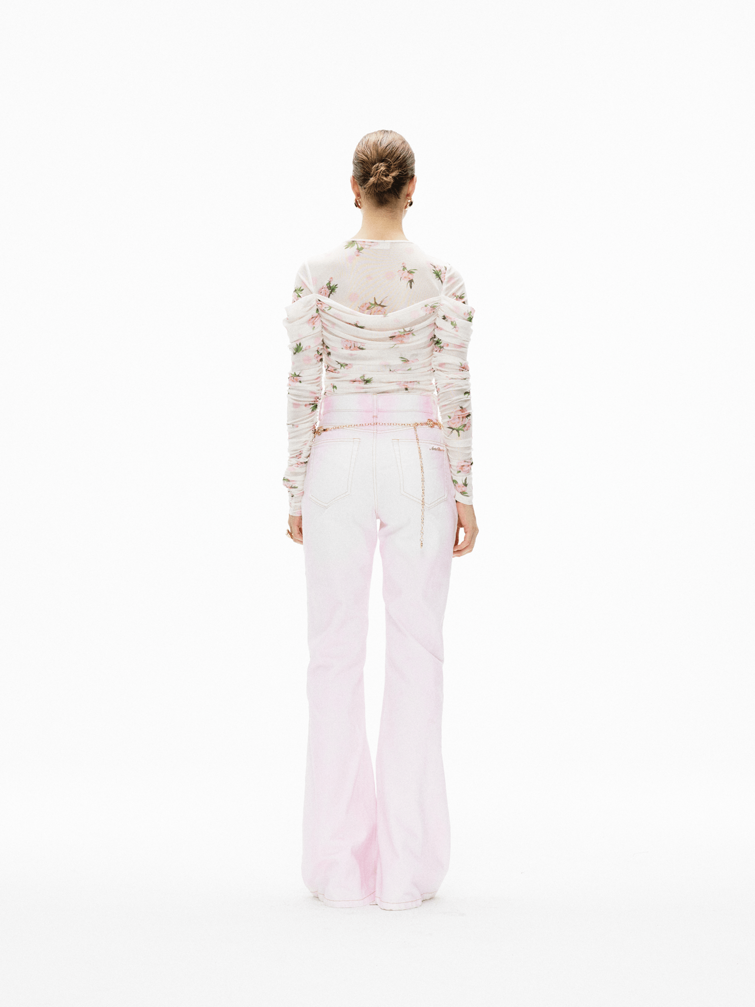 ARTE PURA Flared Jeans In Pink And White | MADAX