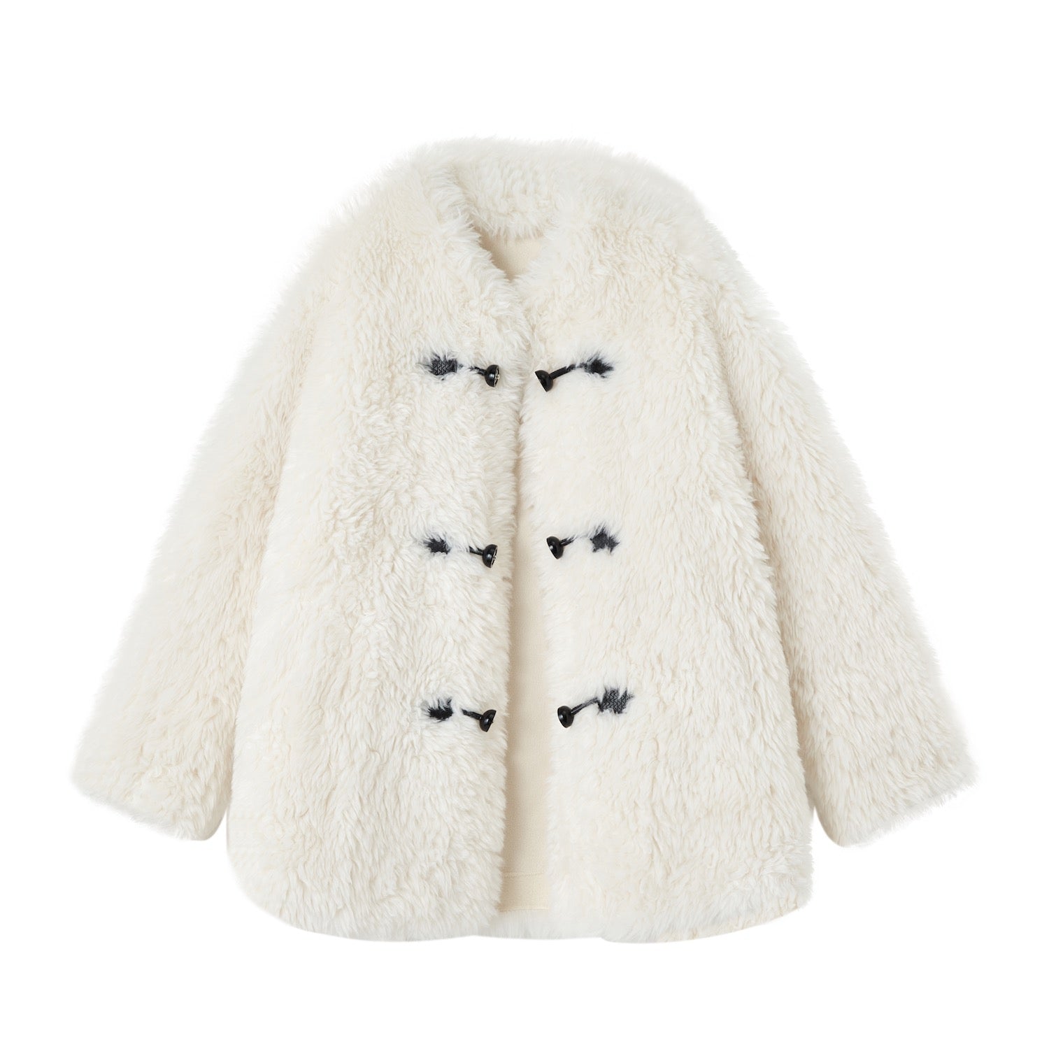 SOMESOWE Fleece Button - Down Jacket In White | MADAX