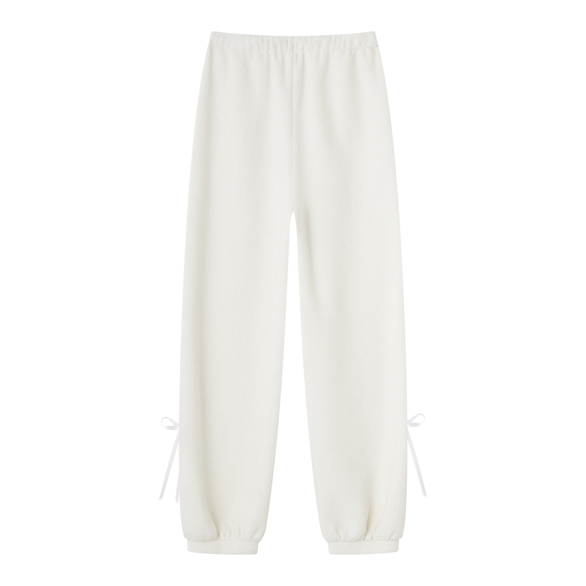SOMESOWE Fleece - feel Drawstring Lantern Casual Pants In Off - white | MADAX