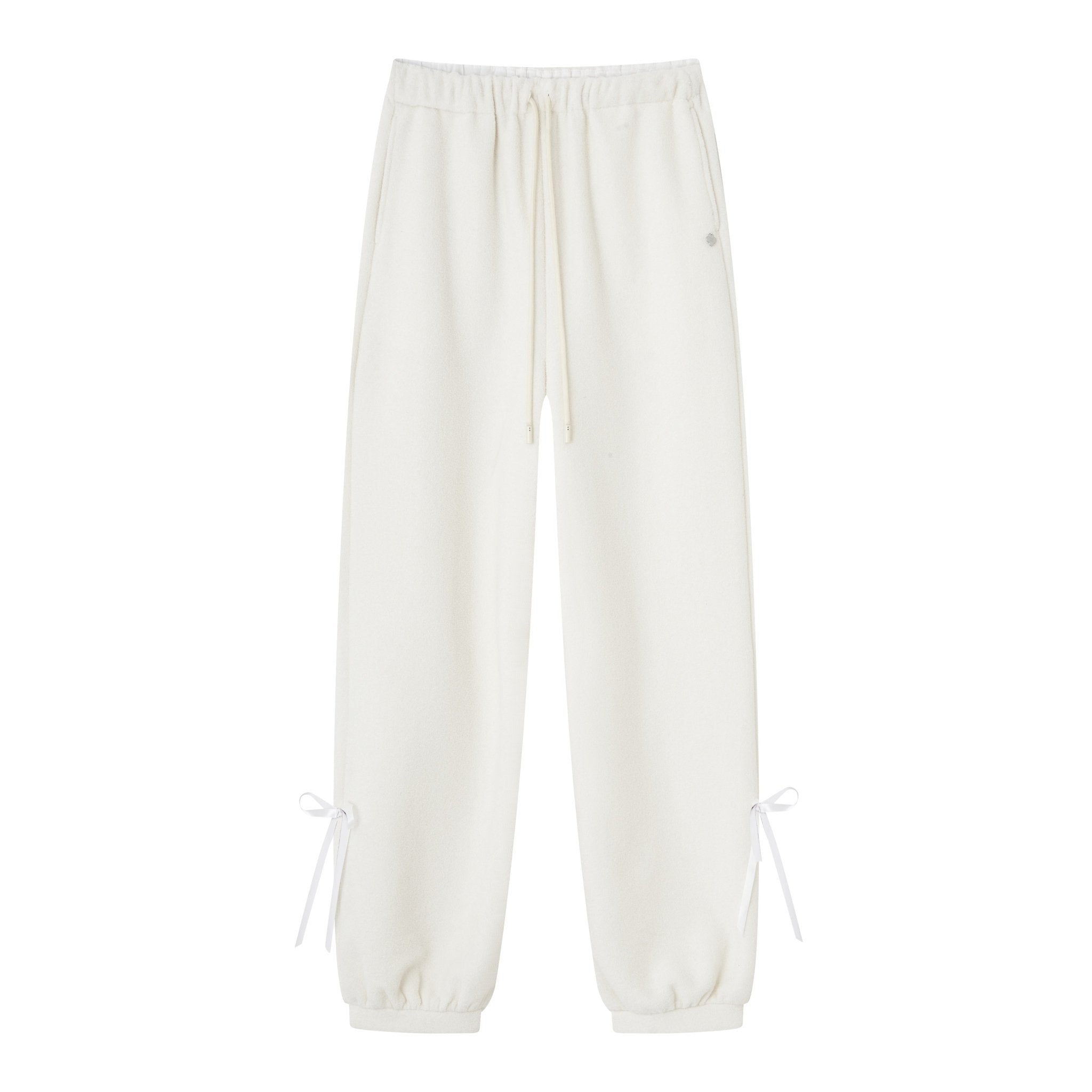 SOMESOWE Fleece - feel Drawstring Lantern Casual Pants In Off - white | MADAX