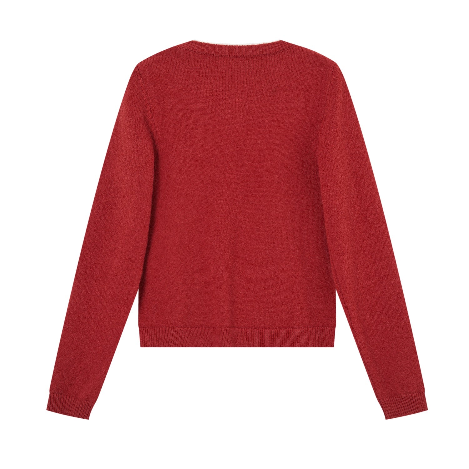 SOMESOWE Fleece - feel Faux Two - piece Color - blocked Striped Cardigan In Red | MADAX