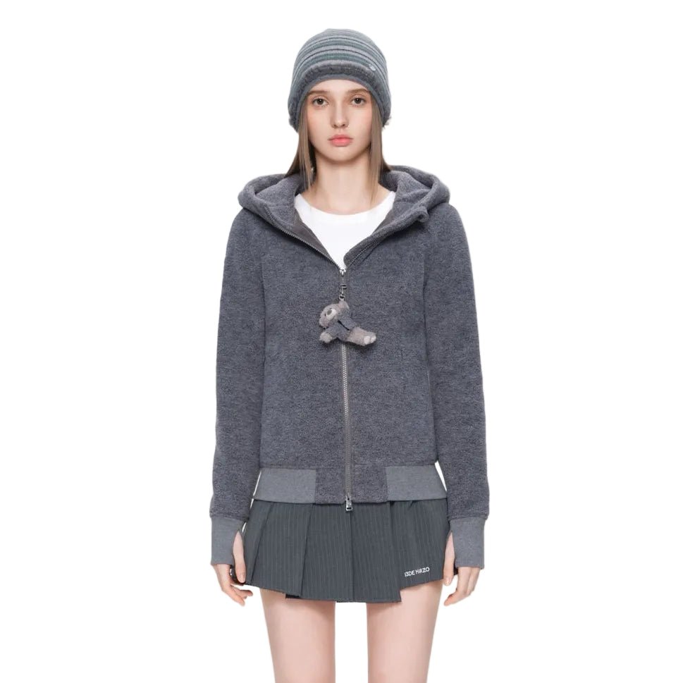 13DE MARZO Fleece Hoodie in Dark Gray | MADAX