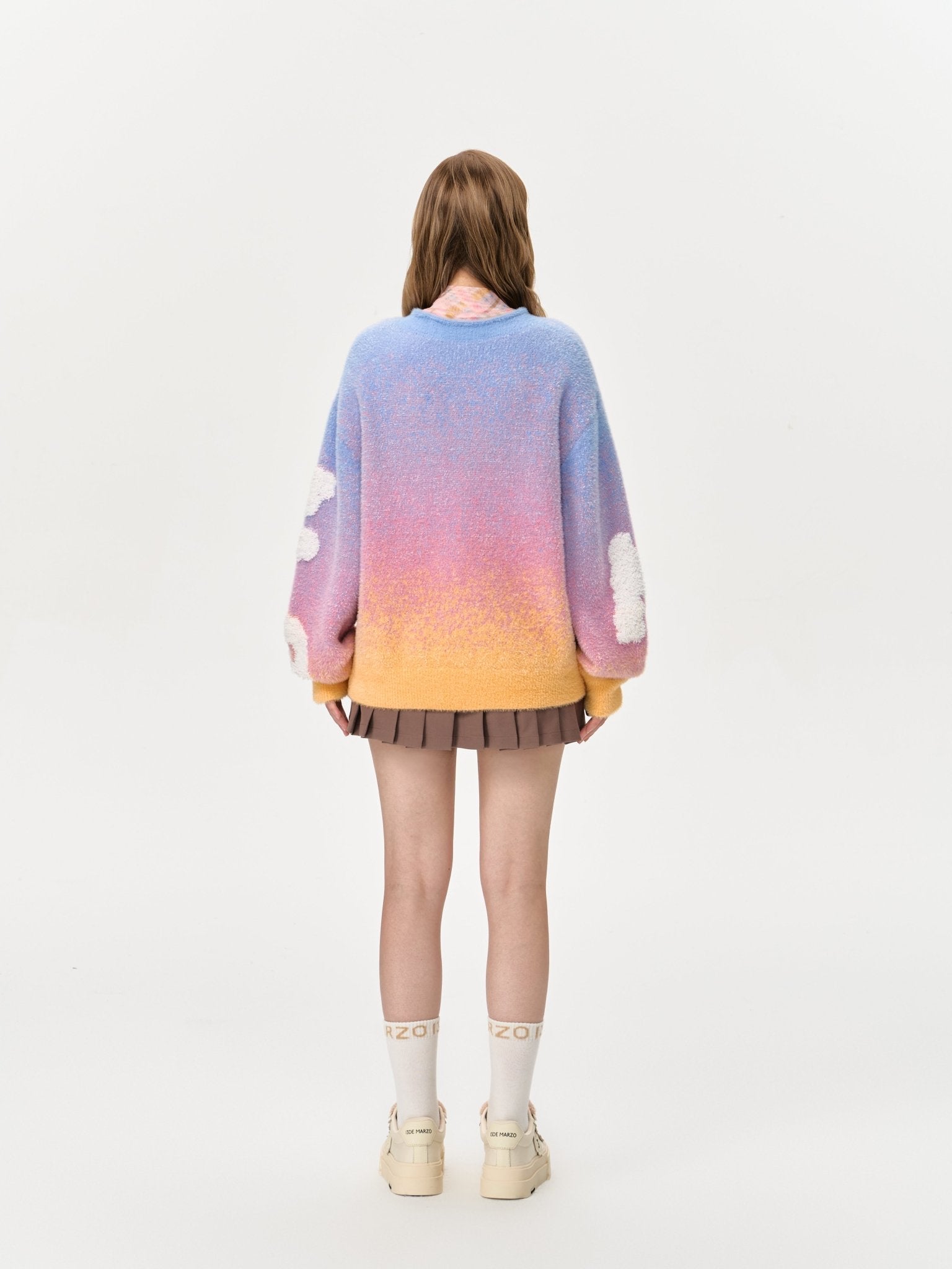 13DE MARZO Float Cloud Ballon Sweater In Coral Pink | MADAX