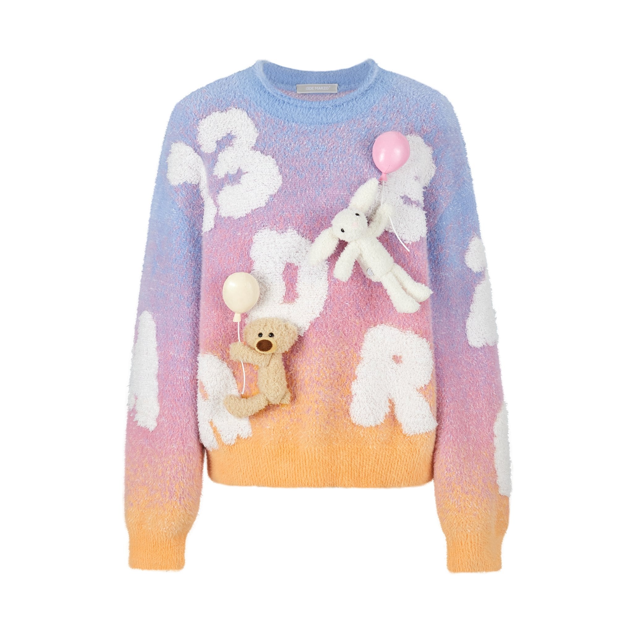 13DE MARZO Float Cloud Ballon Sweater In Coral Pink | MADAX