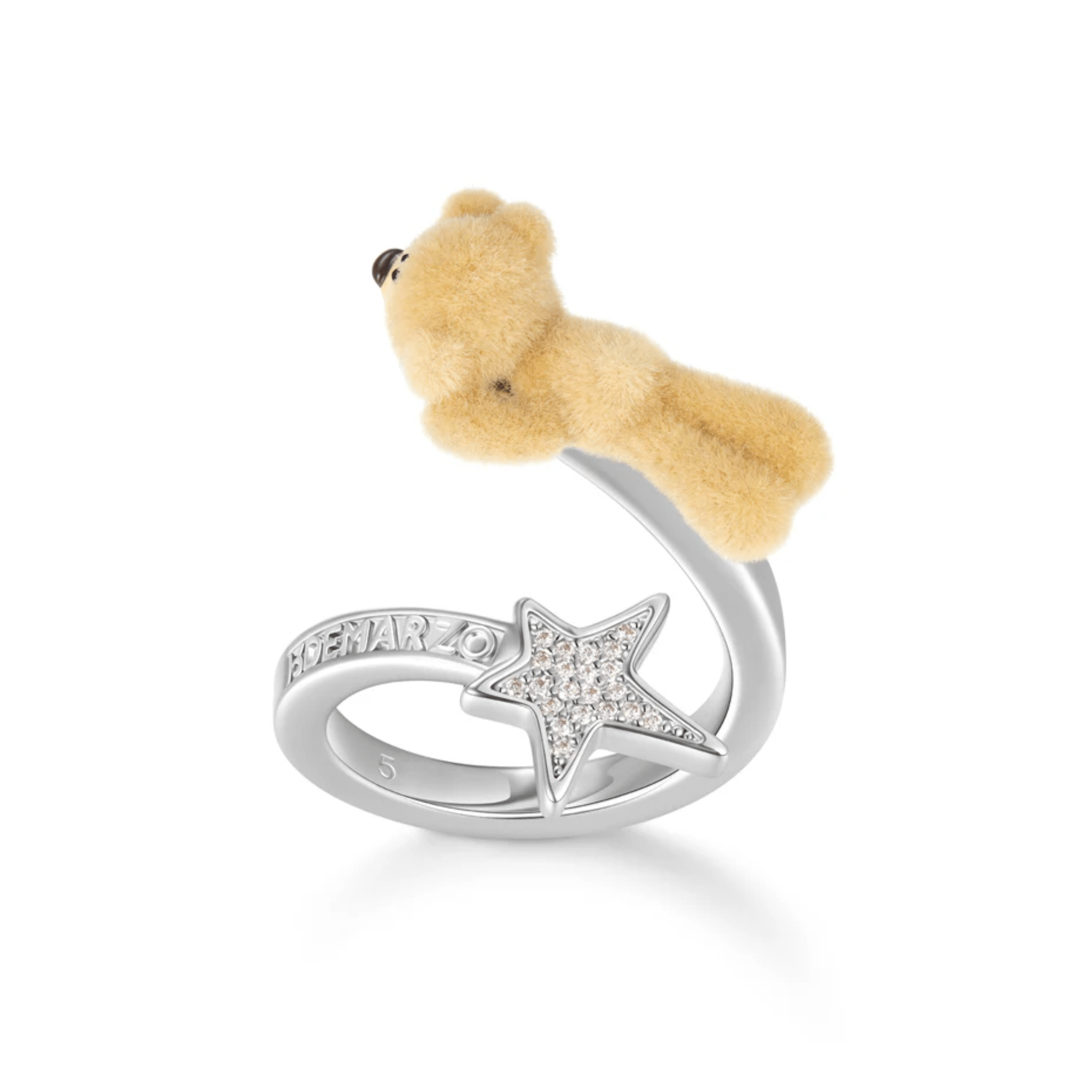 13DE MARZO Flocked Superman Bear Ring in Silver | MADAX