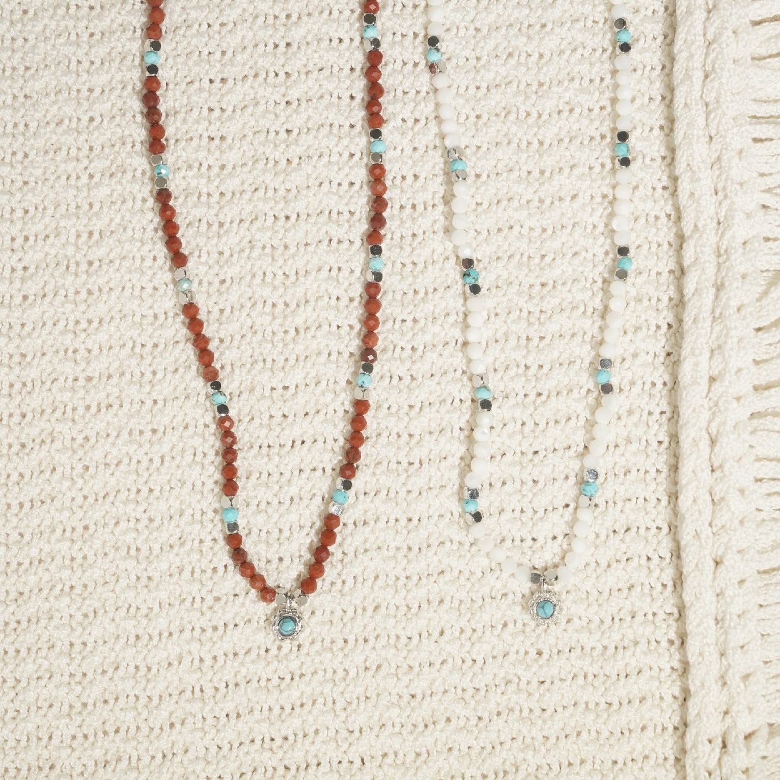 ToneTale Flora Beaded Necklace in Flame Red | MADAX