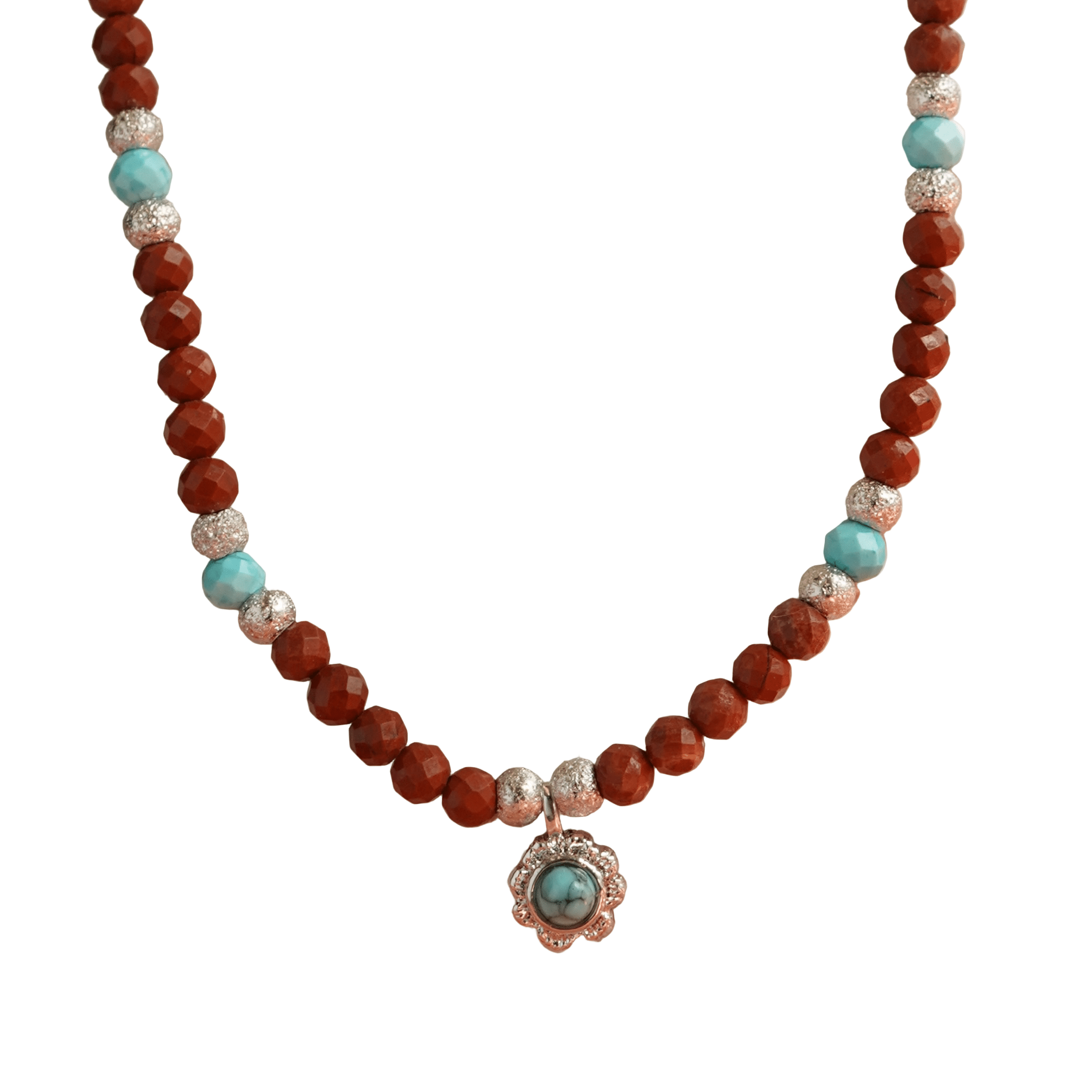 ToneTale Flora Beaded Necklace in Flame Red | MADAX