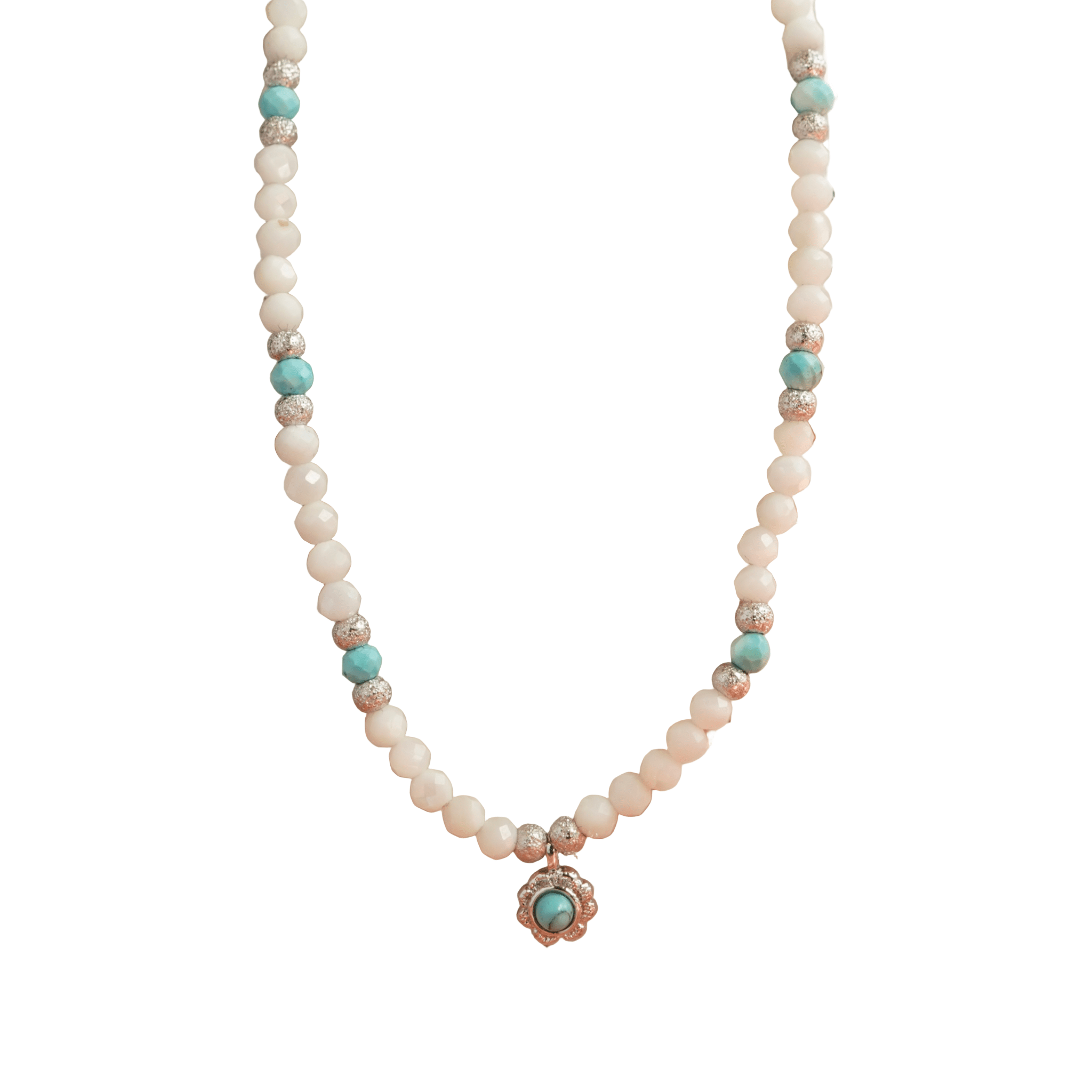 ToneTale Flora Beaded Necklace in Snow Green | MADAX