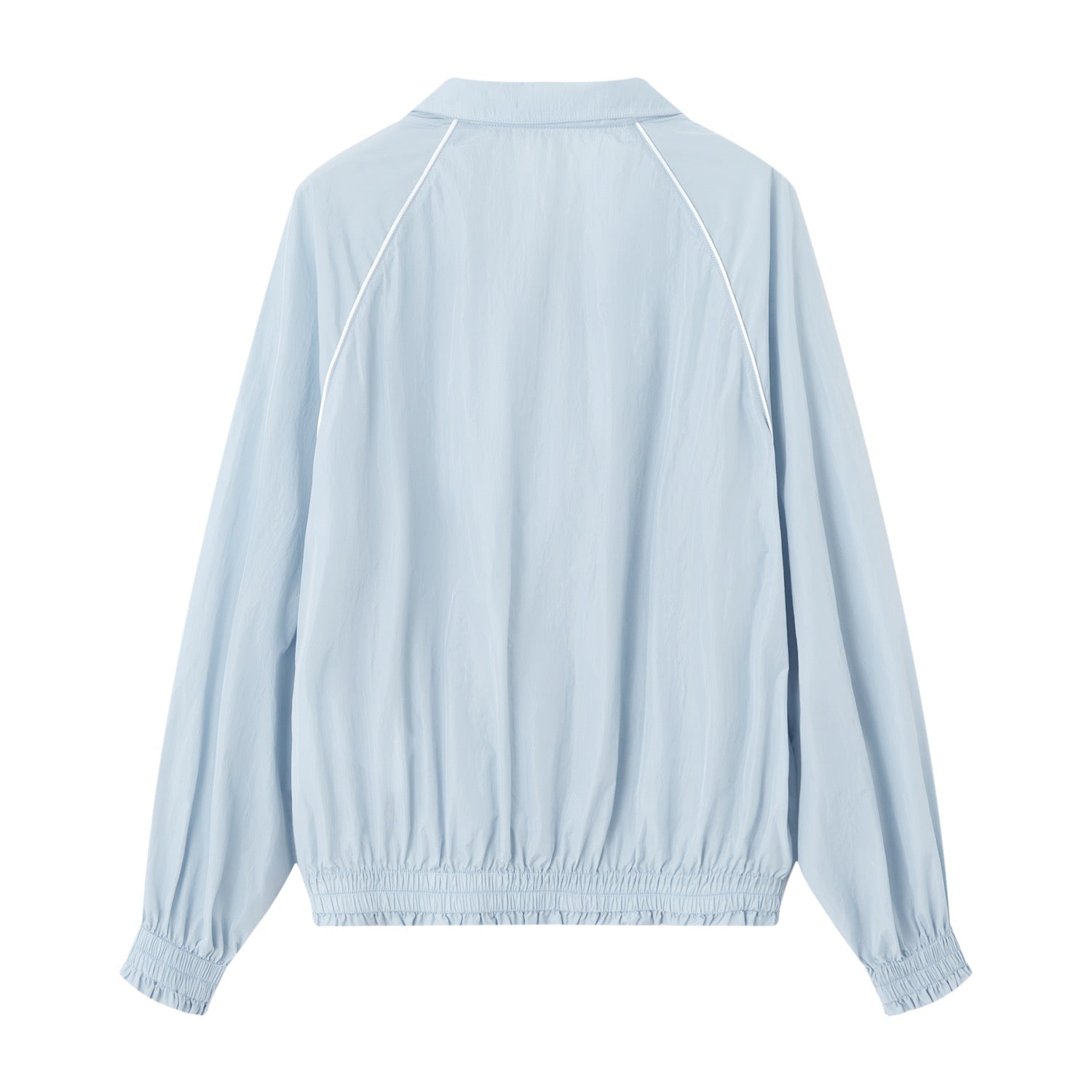 SOMESOWE Floral Patchwork Stand Collar Casual Jacket In Light Blue | MADAX