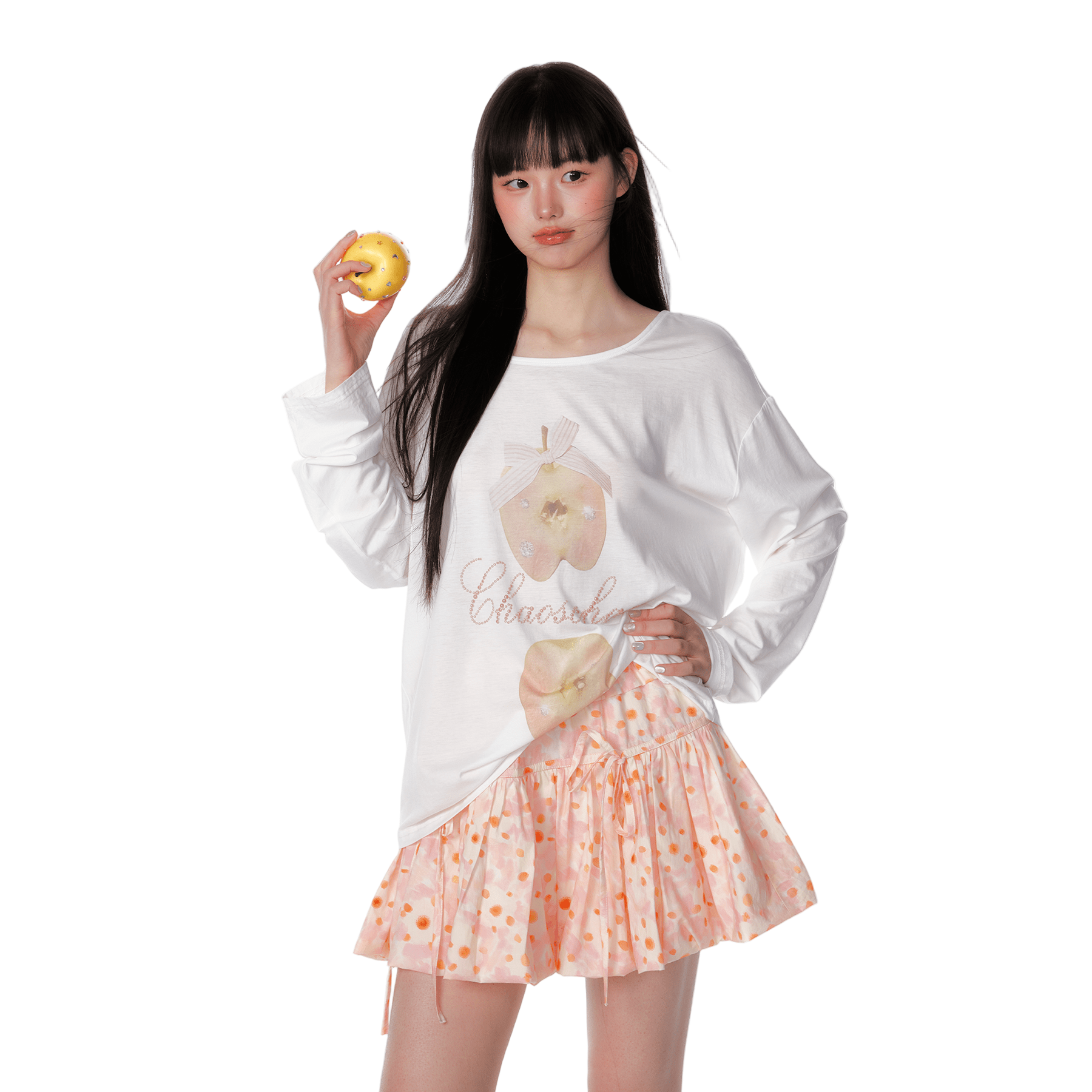 CHAOSCHAOS Floral Print Bow Tie Bud Skirt | MADAX