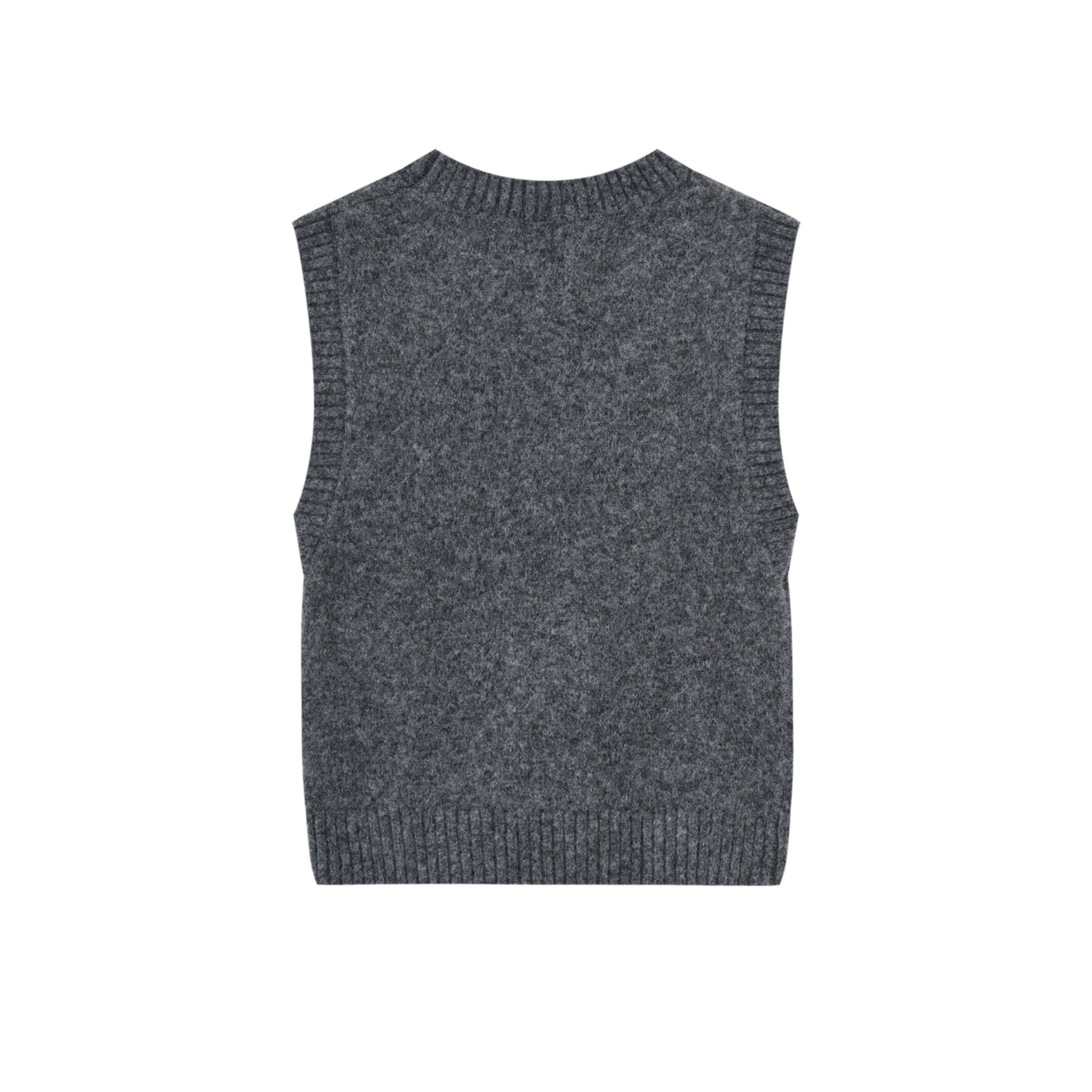 SOMESOWE Floral Velvet Diamond Check Crew Neck Vest in Gray | MADAX