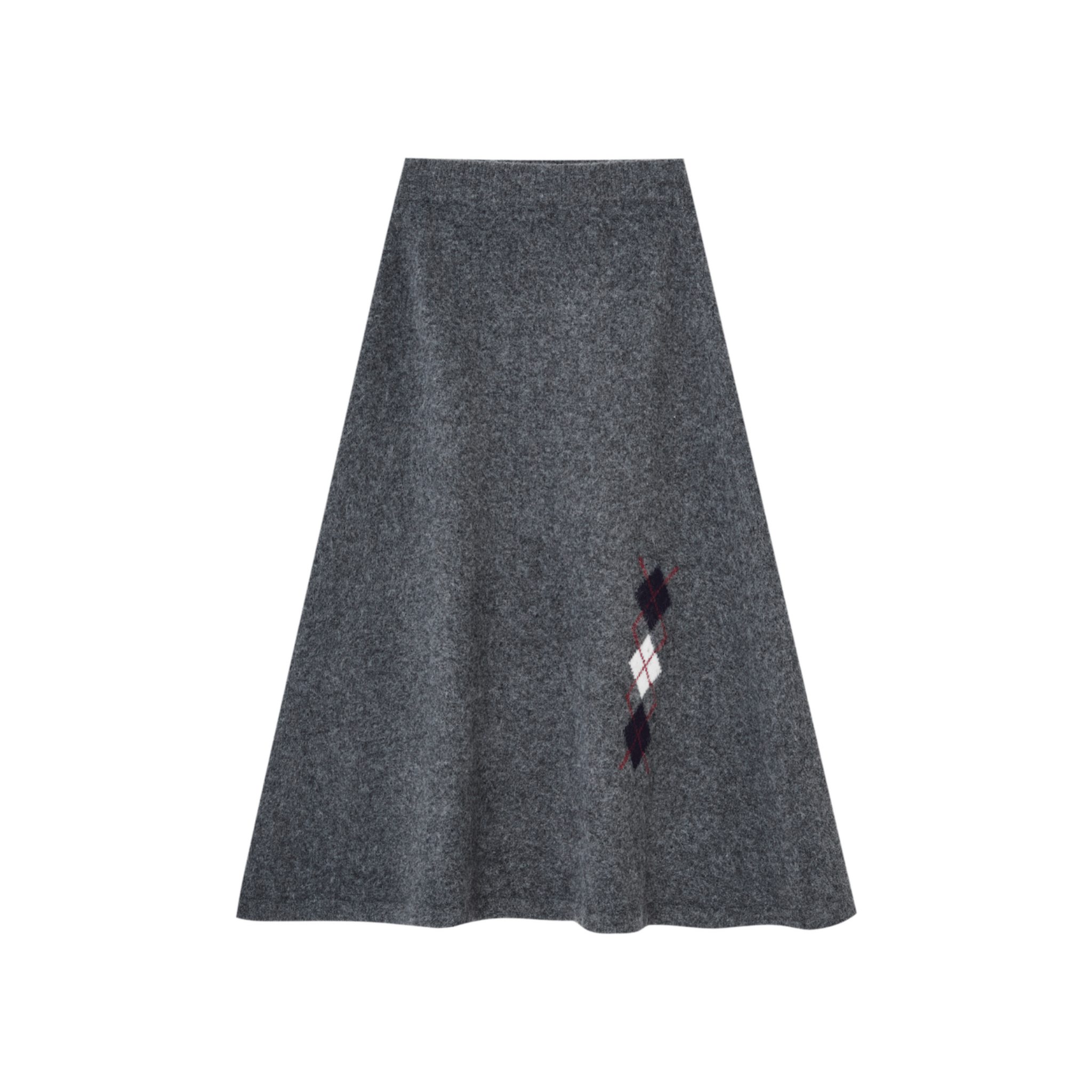 SOMESOWE Floral Velvet Diamond Knitted Long Skirt in Gray | MADAX