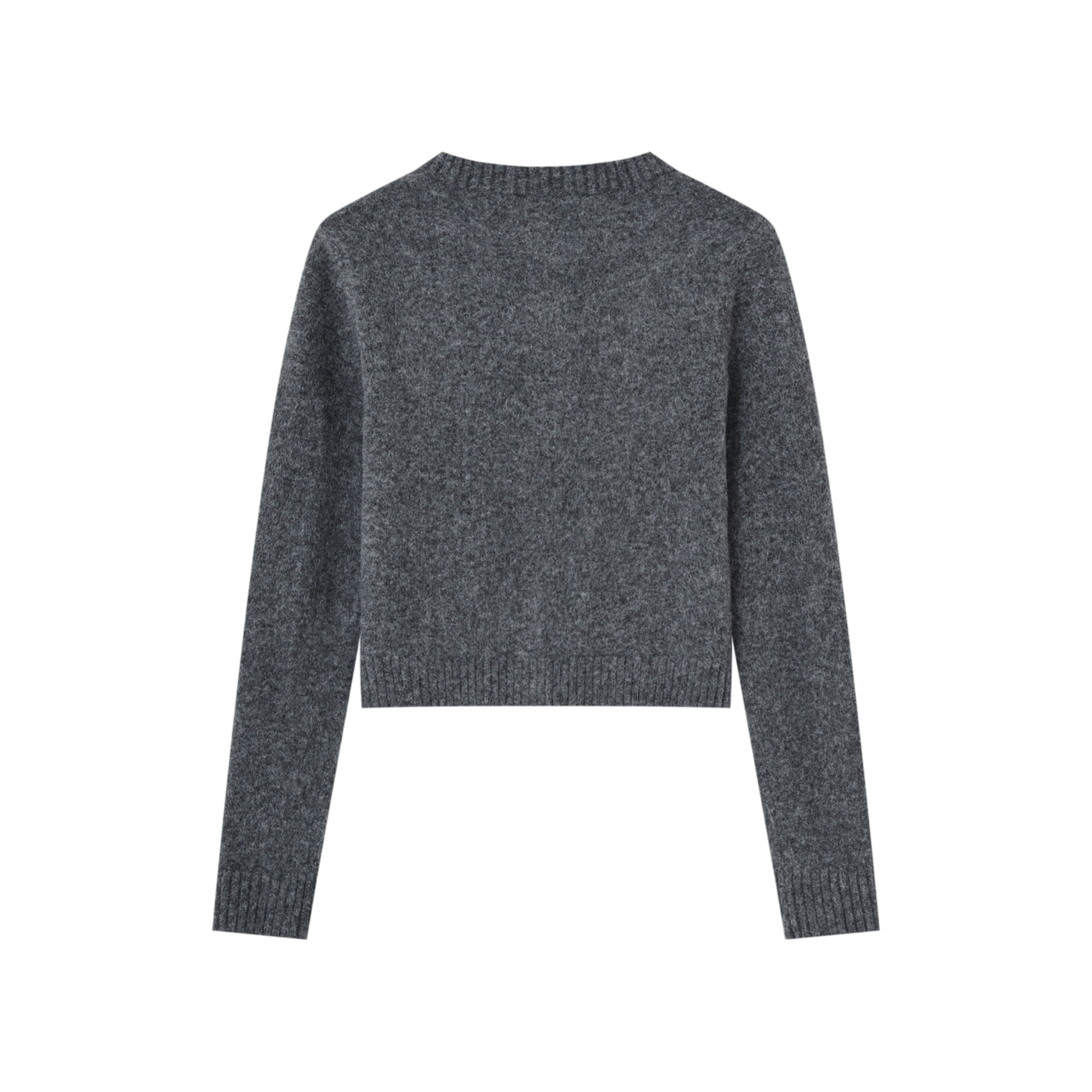 SOMESOWE Floral Velvet Diamond Round Neck Cardigan in Gray | MADAX