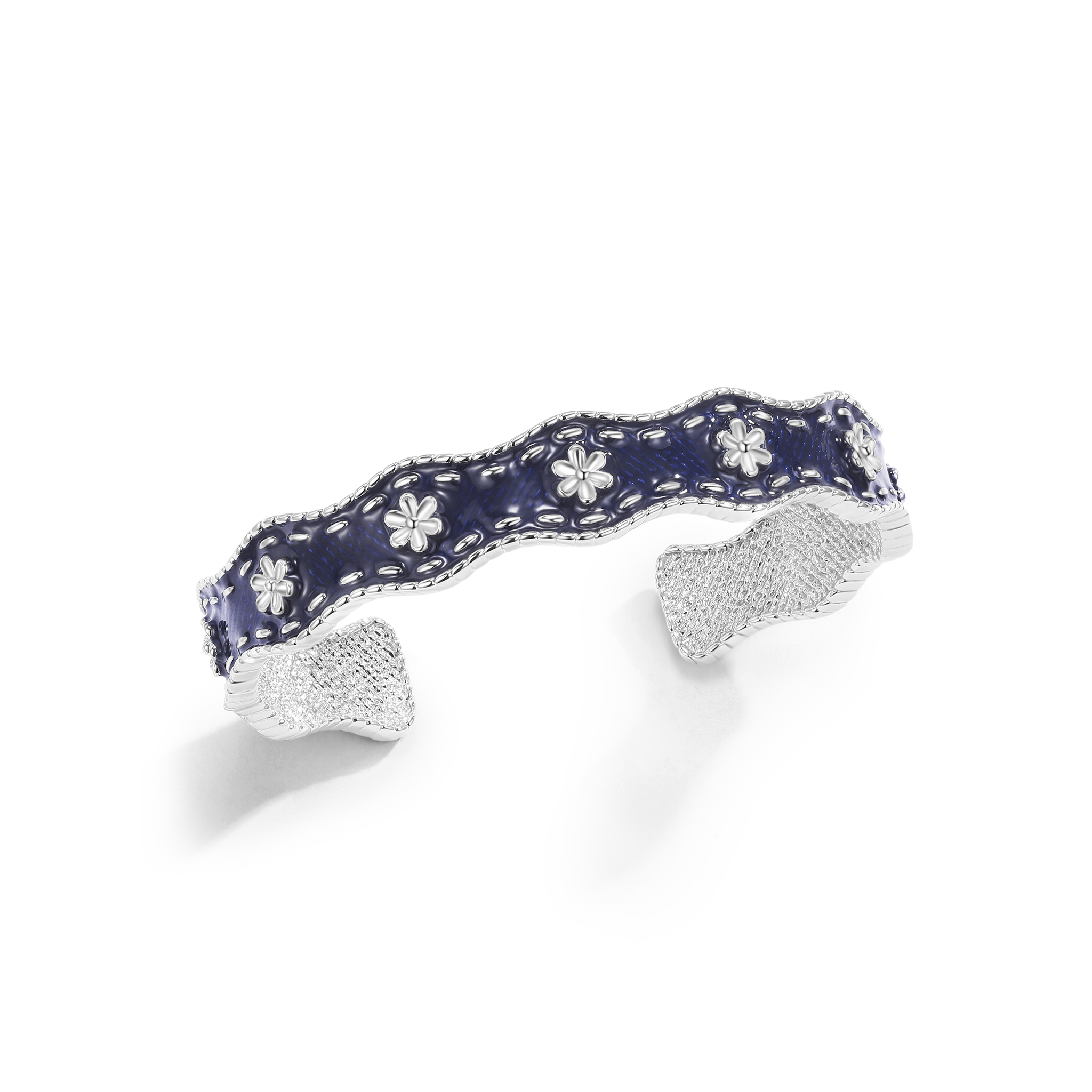 ToneTale Flower Rain Magnolia Denim Bracelet White Gold | MADAX