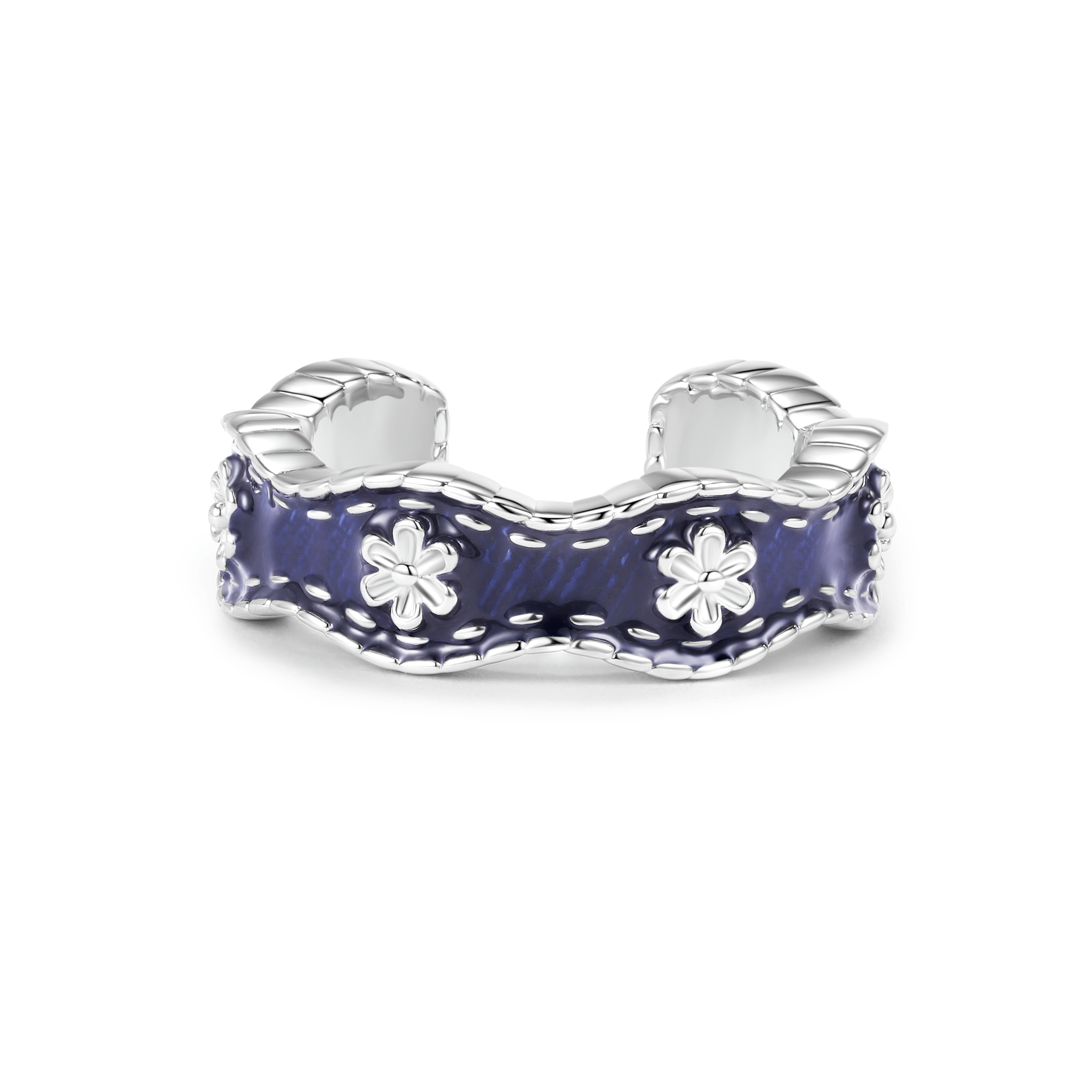 ToneTale Flower Rain Magnolia Tannin Ring in White Gold | MADAX