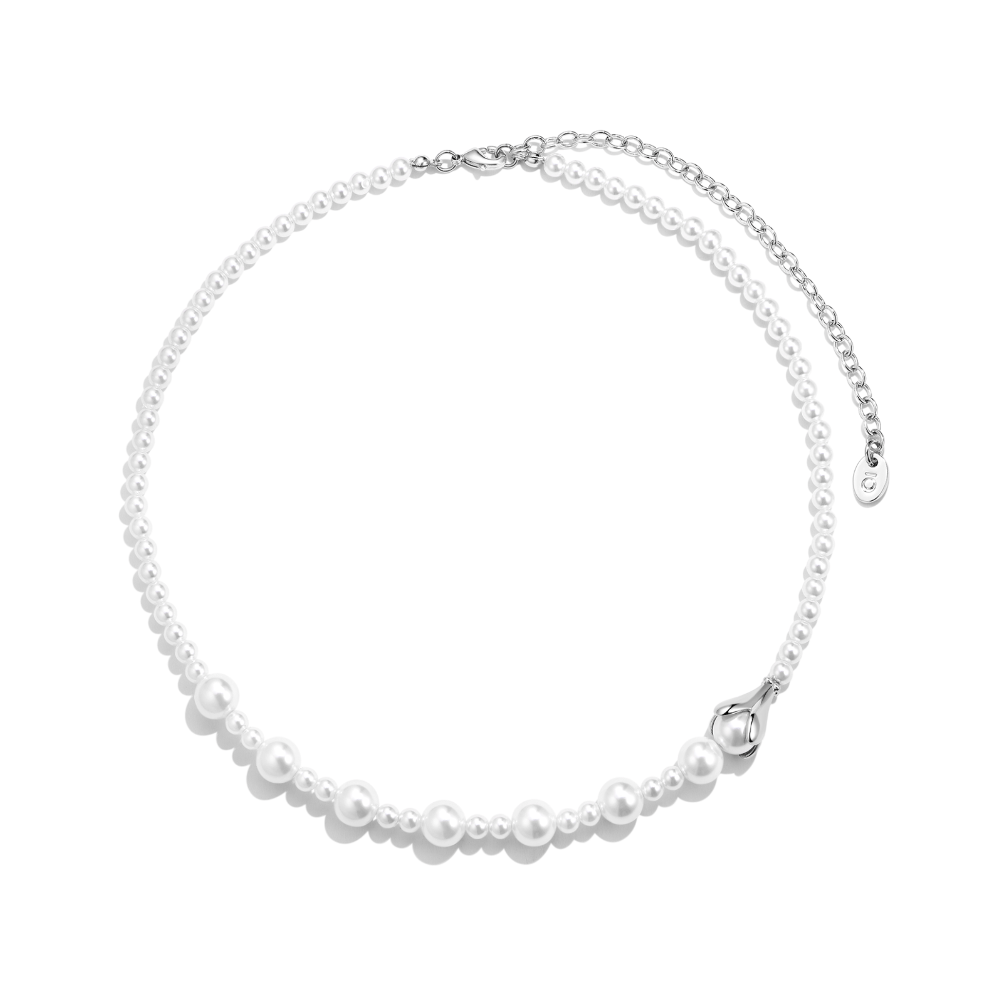 ToneTale Flower Rain Magnolia Water Dew Necklace in Pearl Color | MADAX