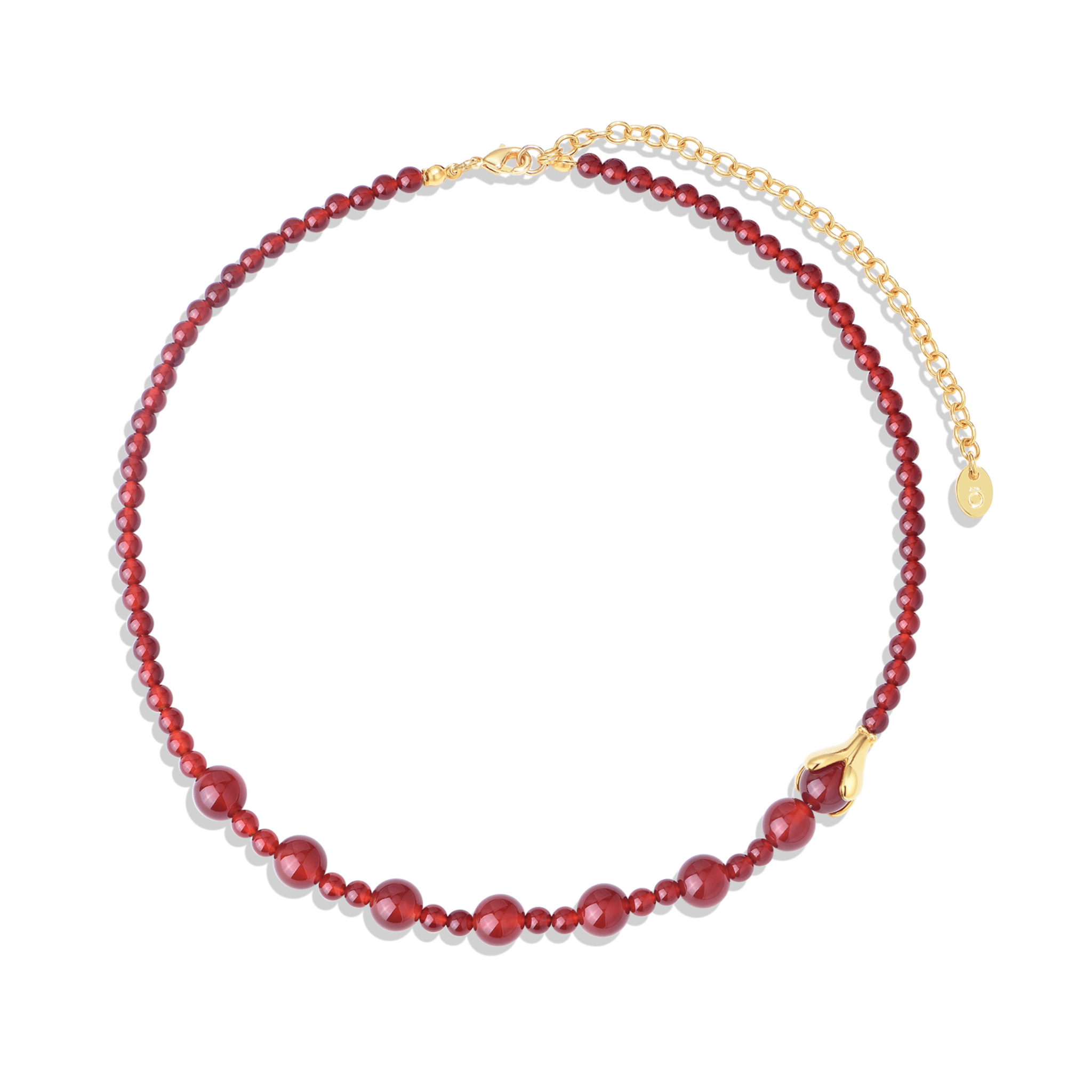 ToneTale Flower Rain Magnolia Water Dew Necklace in Red Agate | MADAX