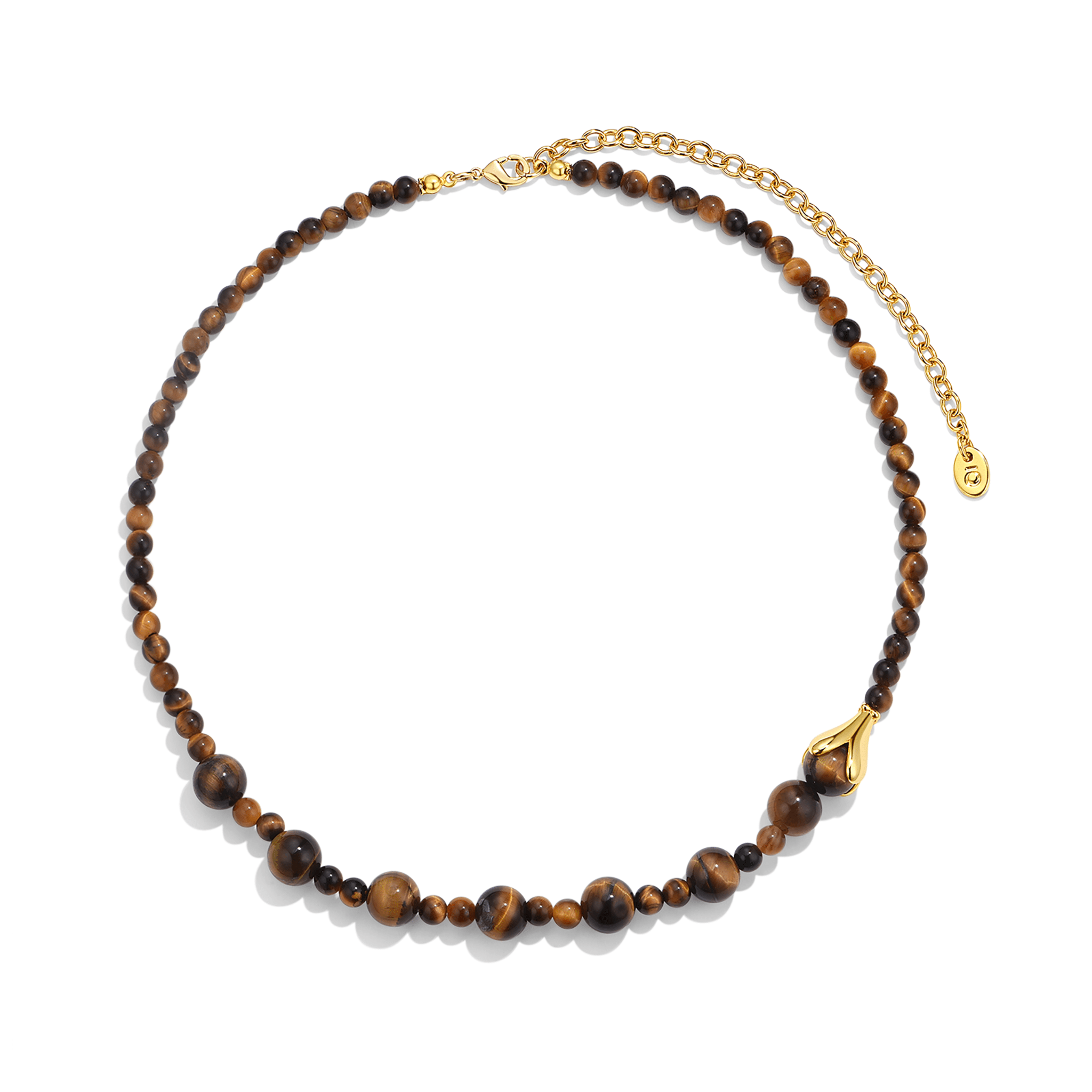 ToneTale Flower Rain Magnolia Water Dew Necklace Tiger Eye Stone | MADAX