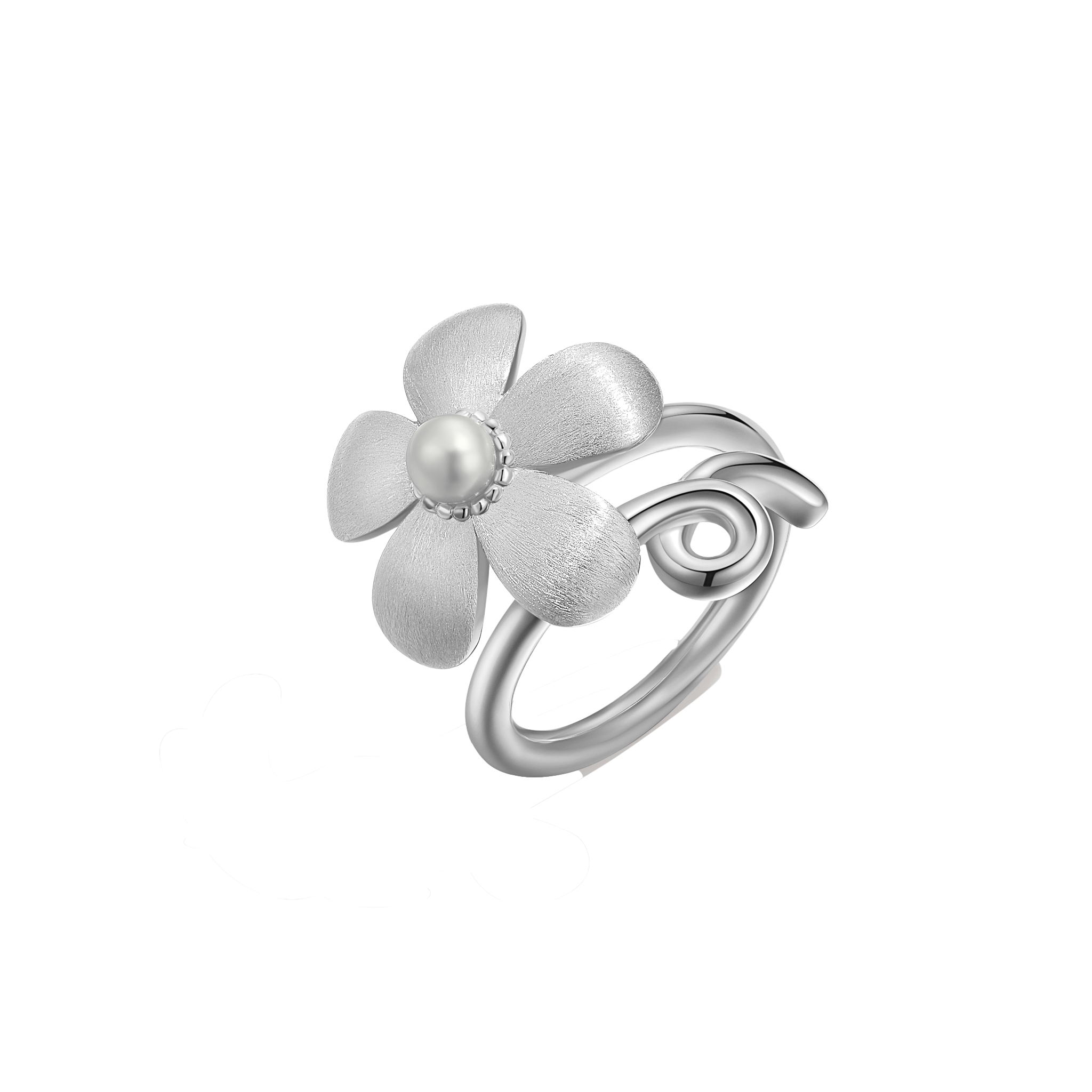 ToneTale Flower Rain Star Flower Ring in White Gold | MADAX