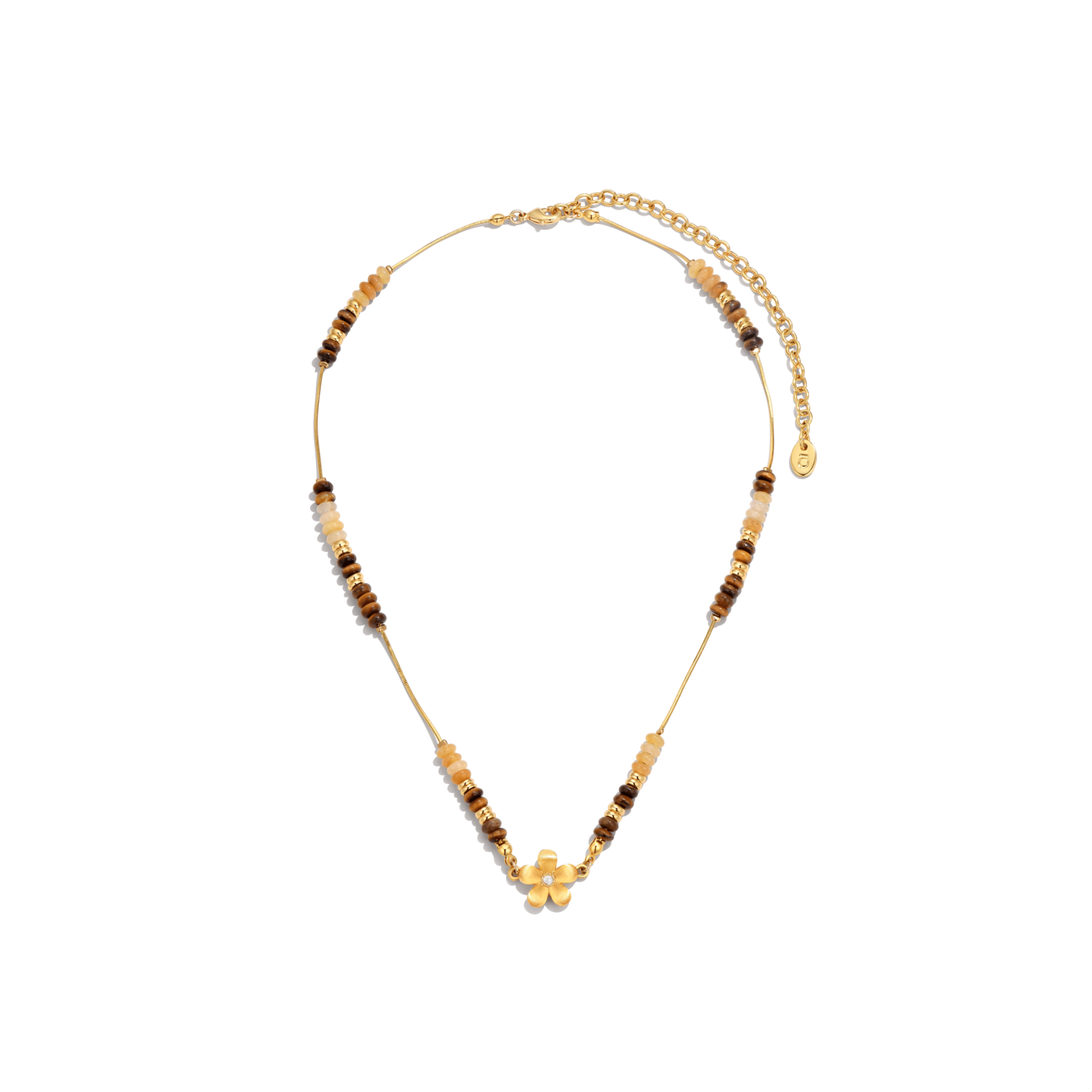 ToneTale Flower Rain Starry Sky Necklace in Golden Brown | MADAX