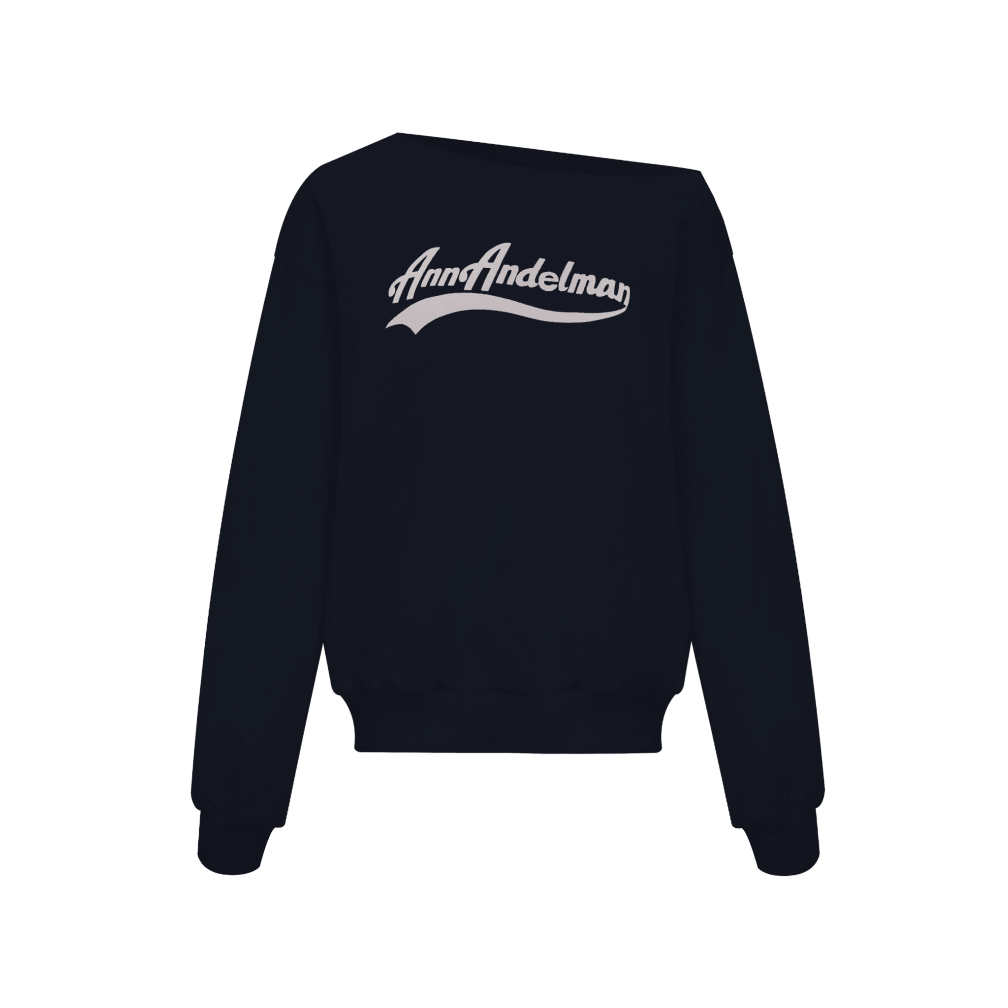 ANN ANDELMAN Foamed Print Off - Shoulder Sweatshirt in Royal Blue | MADAX