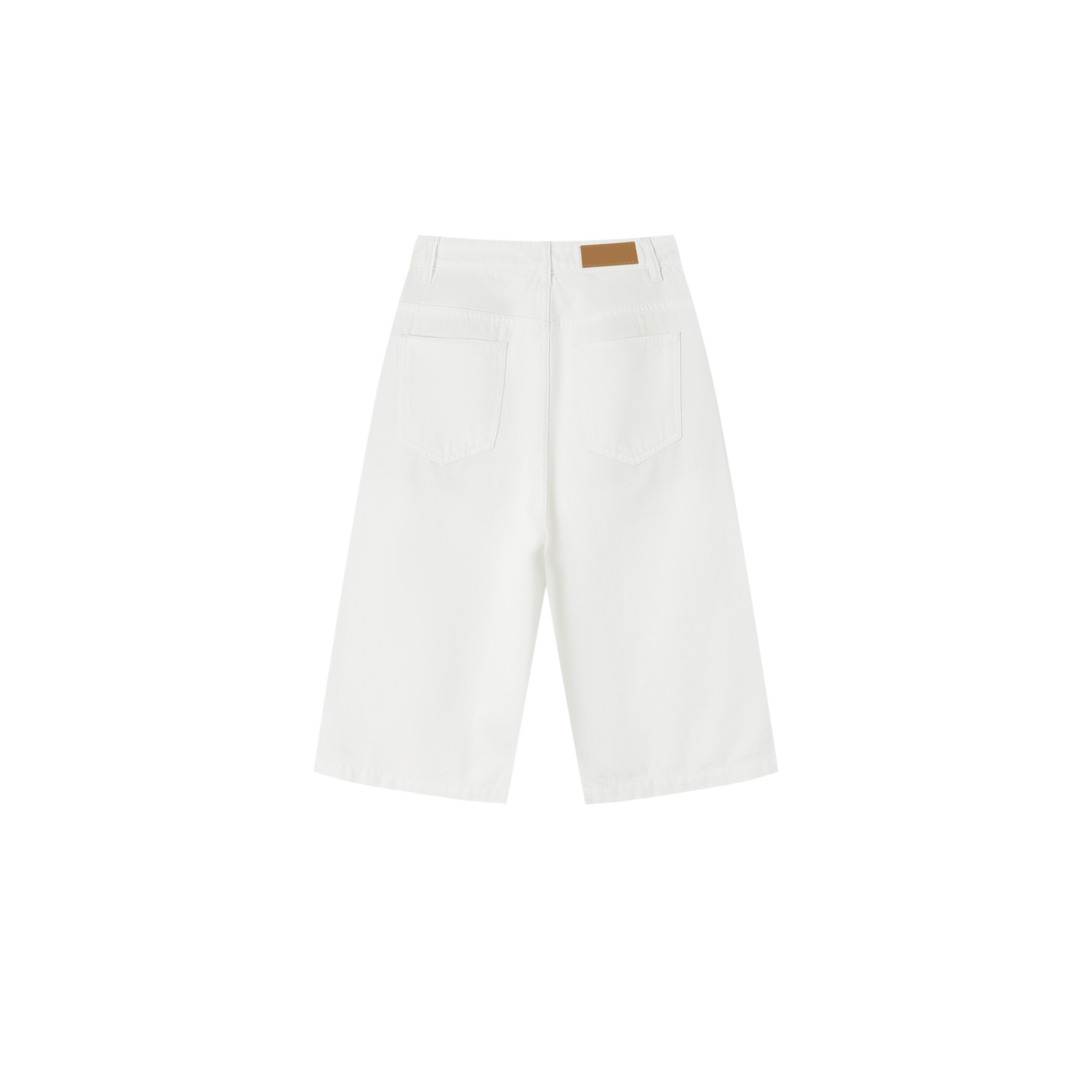 SOMESOWE Frayed floral wide-leg mid-length trousers in White | MADAX