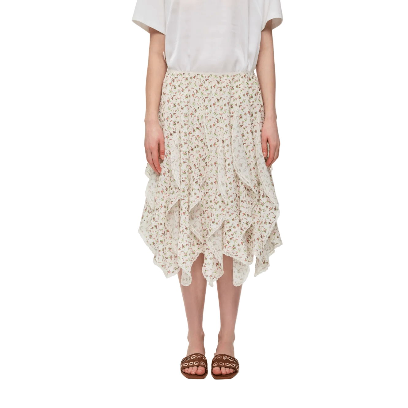 Alexia Sandra French Floral Lace Midi Skirt In Multicolor | MADAX