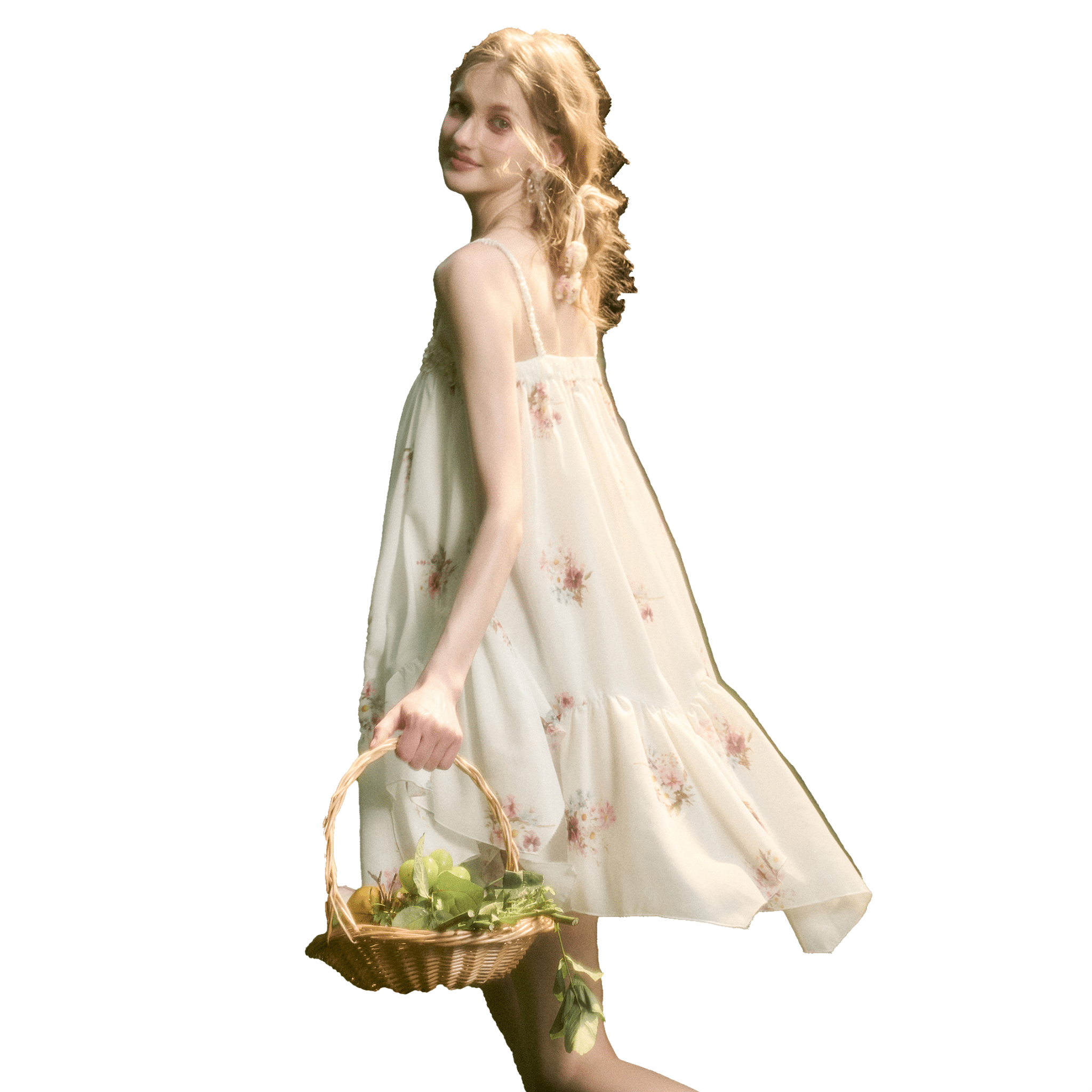 Group of Universe "Fresh" Shell Handmade Lace Dress in White | MADAX