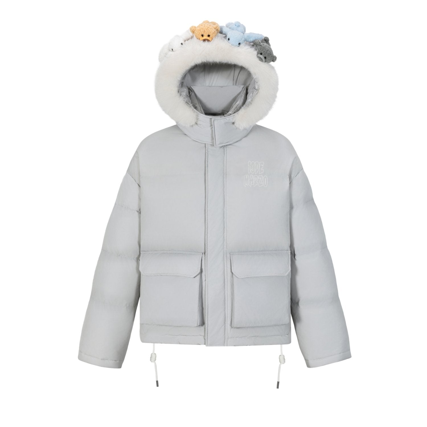 13DE MARZO Friends Hangout Down Jacket In Gray | MADAX