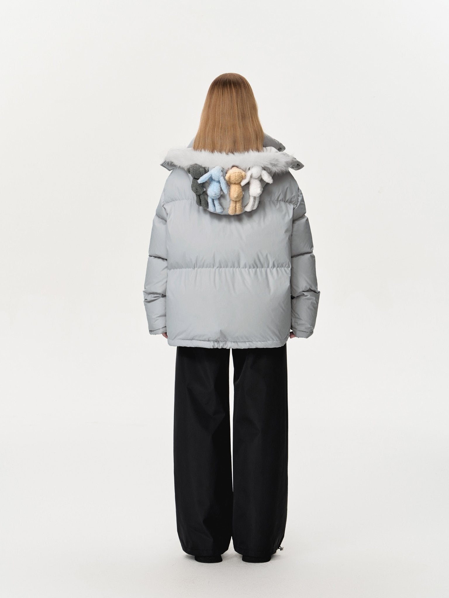 13DE MARZO Friends Hangout Down Jacket In Gray | MADAX