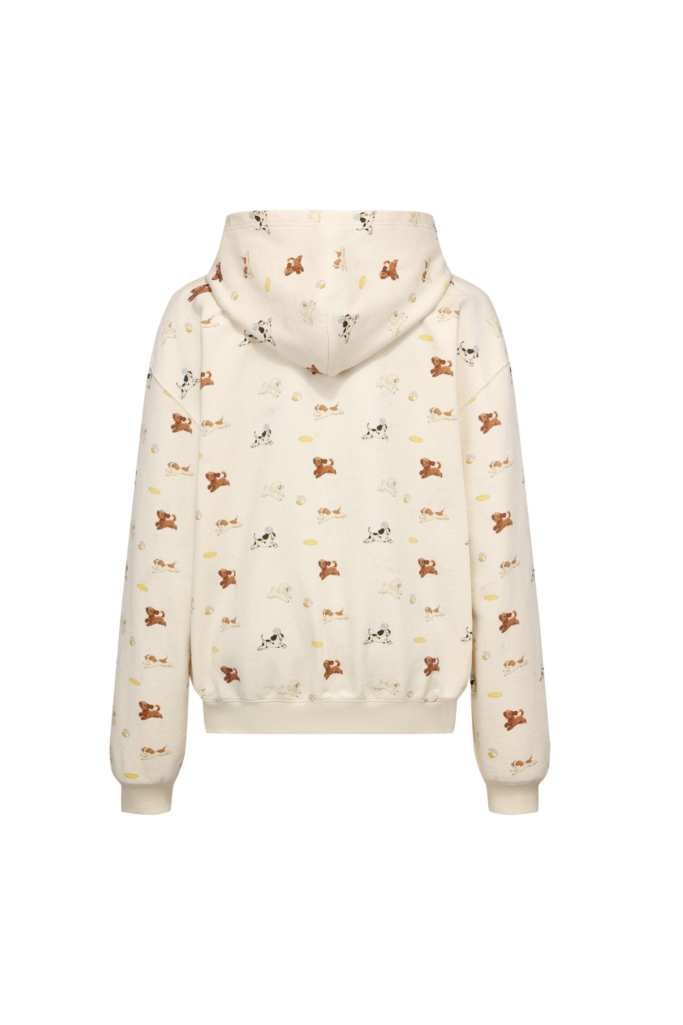 Alexia Sandra Frisbee Puppy Hoodie Zip - up Sweatshirt In Beige | MADAX