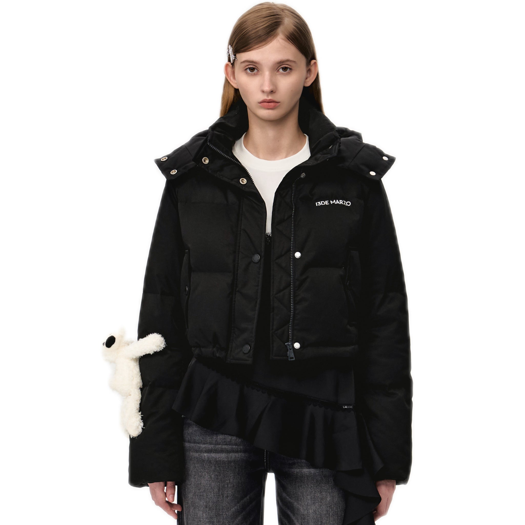 Doozoo Base Down Jacket In Black