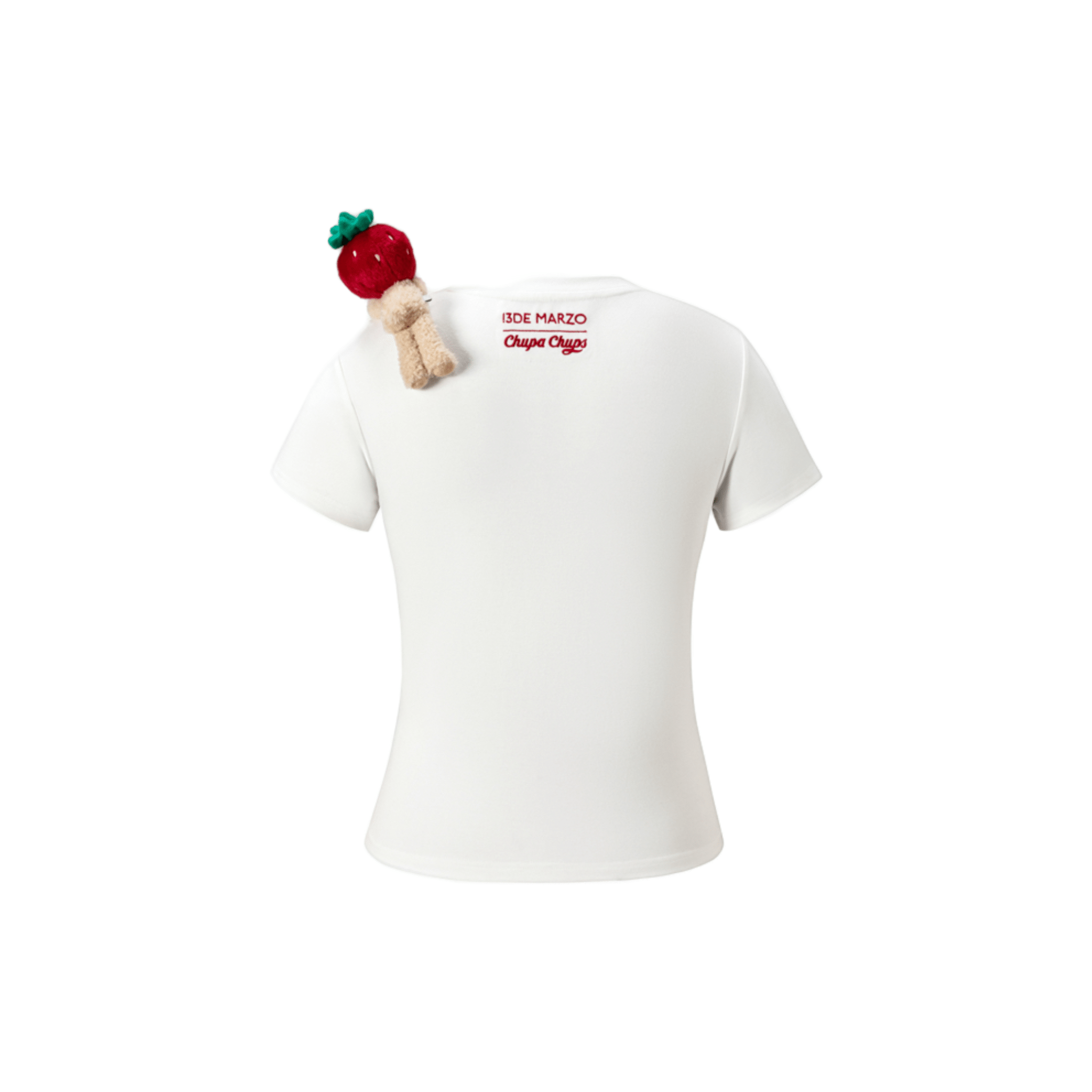 13DE MARZO Fruit Illustration Short T-Shirt in White | MADAX