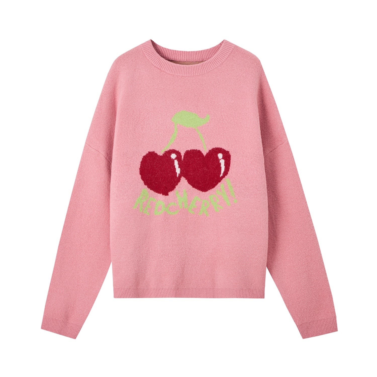 SOMESOWE Fruit Jacquard Oversized Sweater In Pink | MADAX