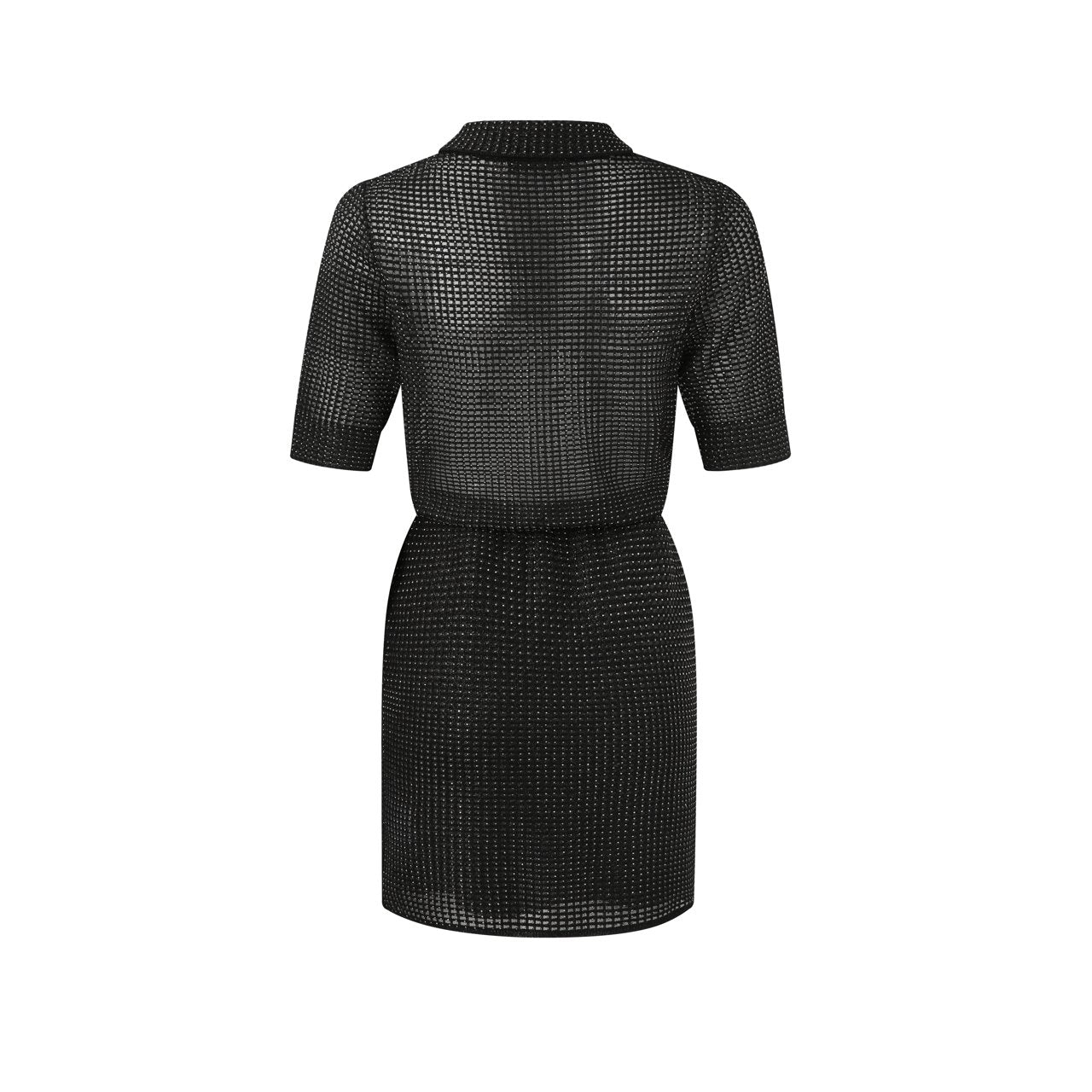 DIANA VEVINA Full diamonds and Silver Silk Polo Neck Knit Dress | MADA IN CHINA