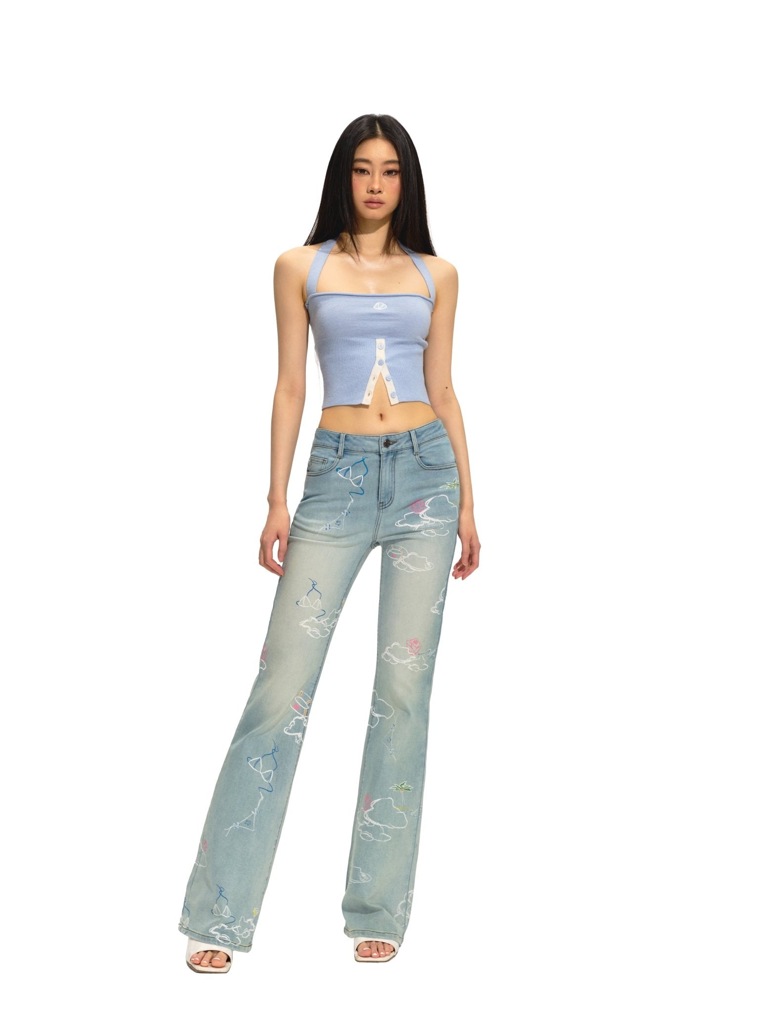 NAWS Full Print Mermaid Jeans | MADA IN CHINA