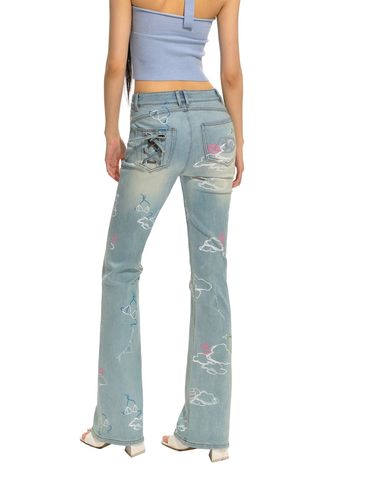 NAWS Full Print Mermaid Jeans | MADA IN CHINA